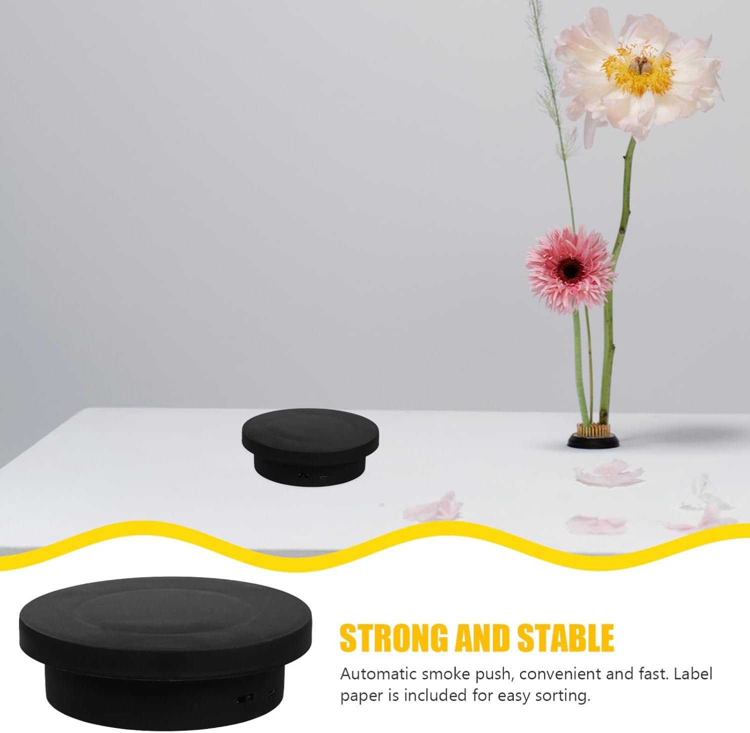 SOLUSTRE Motorized Rotating Turntable Display Stand Display Stands for Shopping Malls Studios - Black image number 4