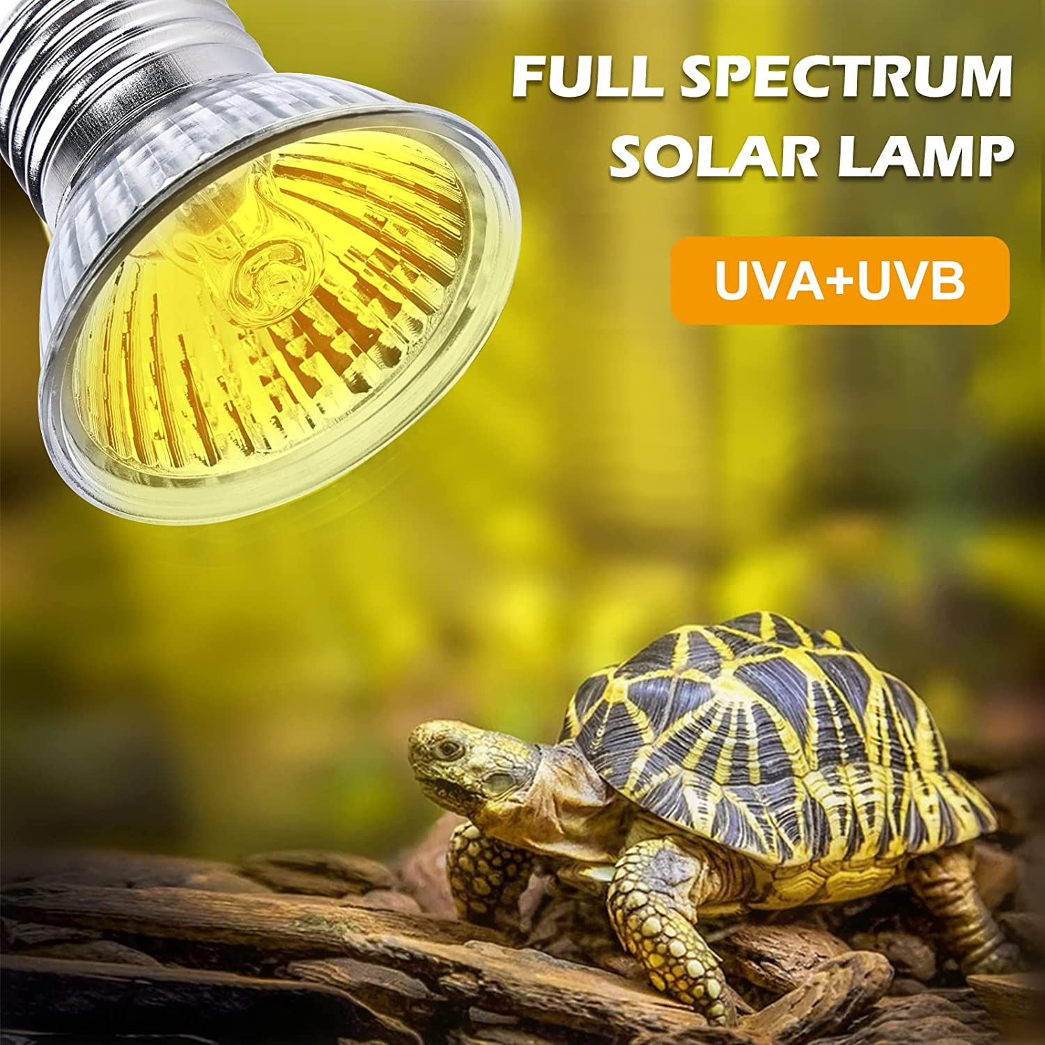 Turtle Heat Lamp, Pack of 6 Heating Bulbs, 50 W UVA UVB Dimmable Halogen Bulb, E27 Heat Spot Lamp, 220-240 V Pet Heating Lamp for Lizards, Aquarium Reptiles, Turtles (Heat Lamp) image number 2