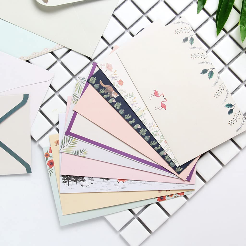 81Pcs Stationary Paper and Envelopes Set, Contain 54 Stationery Paper and 27 Envelopes, Writing Paper Stationery Set, 9 Different Style image number 1