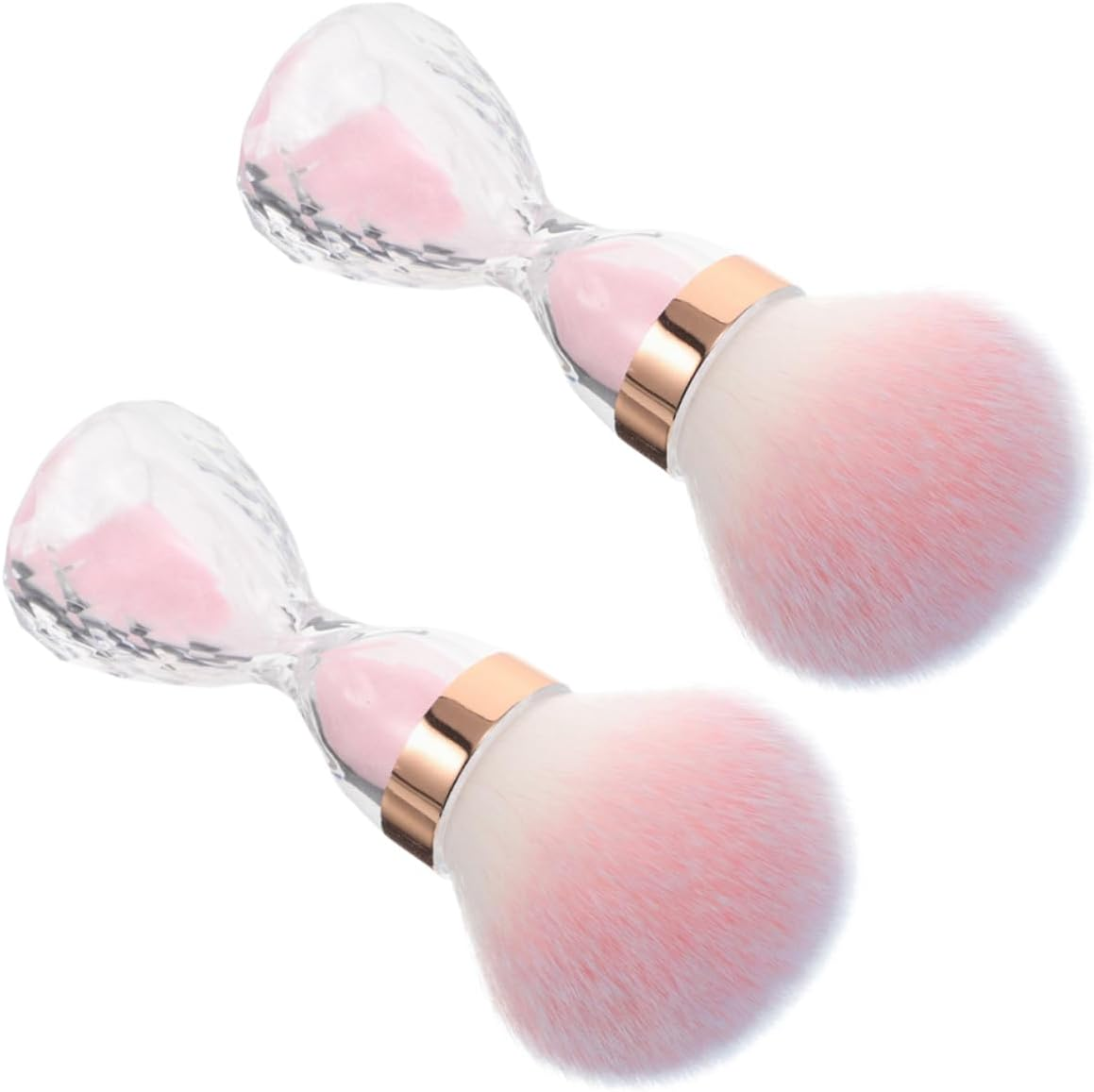 2Pcs Soft Large Head Nail Dust Brushes for Manicure Dust Removal Pink and Home Use Cleaning Tools