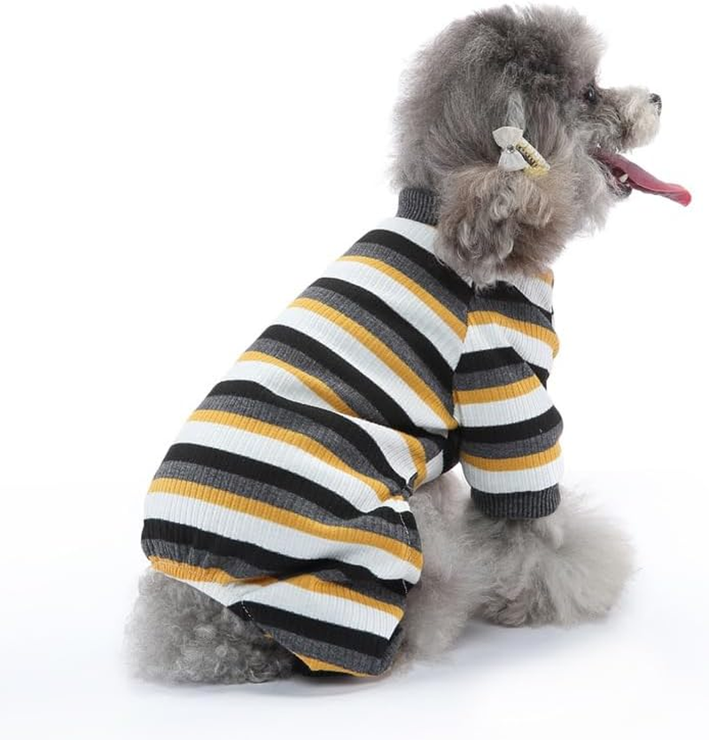 Dog Pajamas for Small Medium Dogs Classic Striped Lightweight Dog Coats Dog Coat Soft Stretchy Tracksuit Doggie Onesie Thermal Cute Outfit Pet Clothes for Dogs Catsdaily (Style 1, S) image number 6