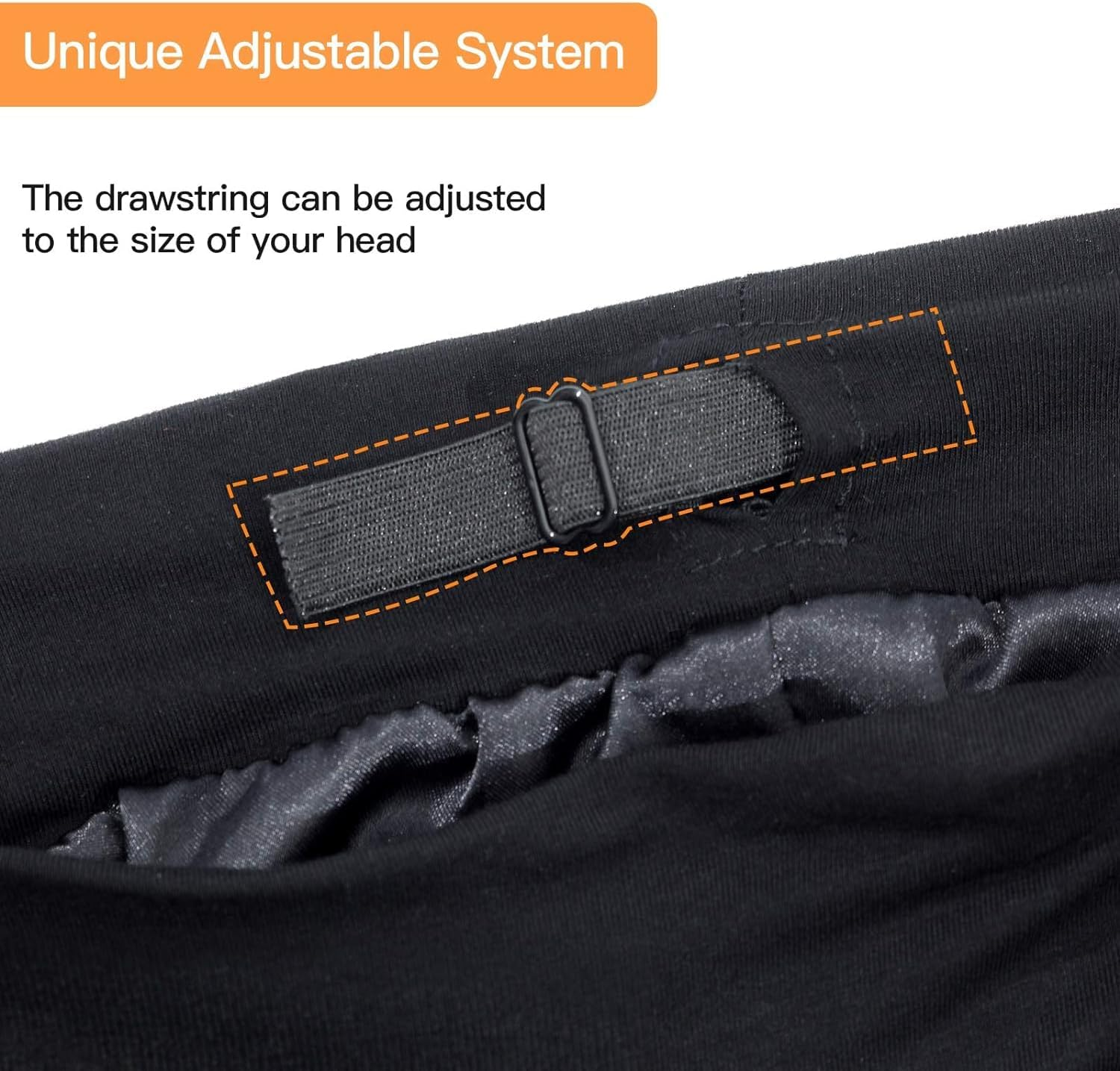 Mulberry Silk Bonnet for Women, Natural Silk Satin Lined Sleep Cap, Double-Layered Breathable Night Cap, Adjustable Silk Bonnet Hat for Curly Hair Braids, Hair Cap with Elastic Band image number 3