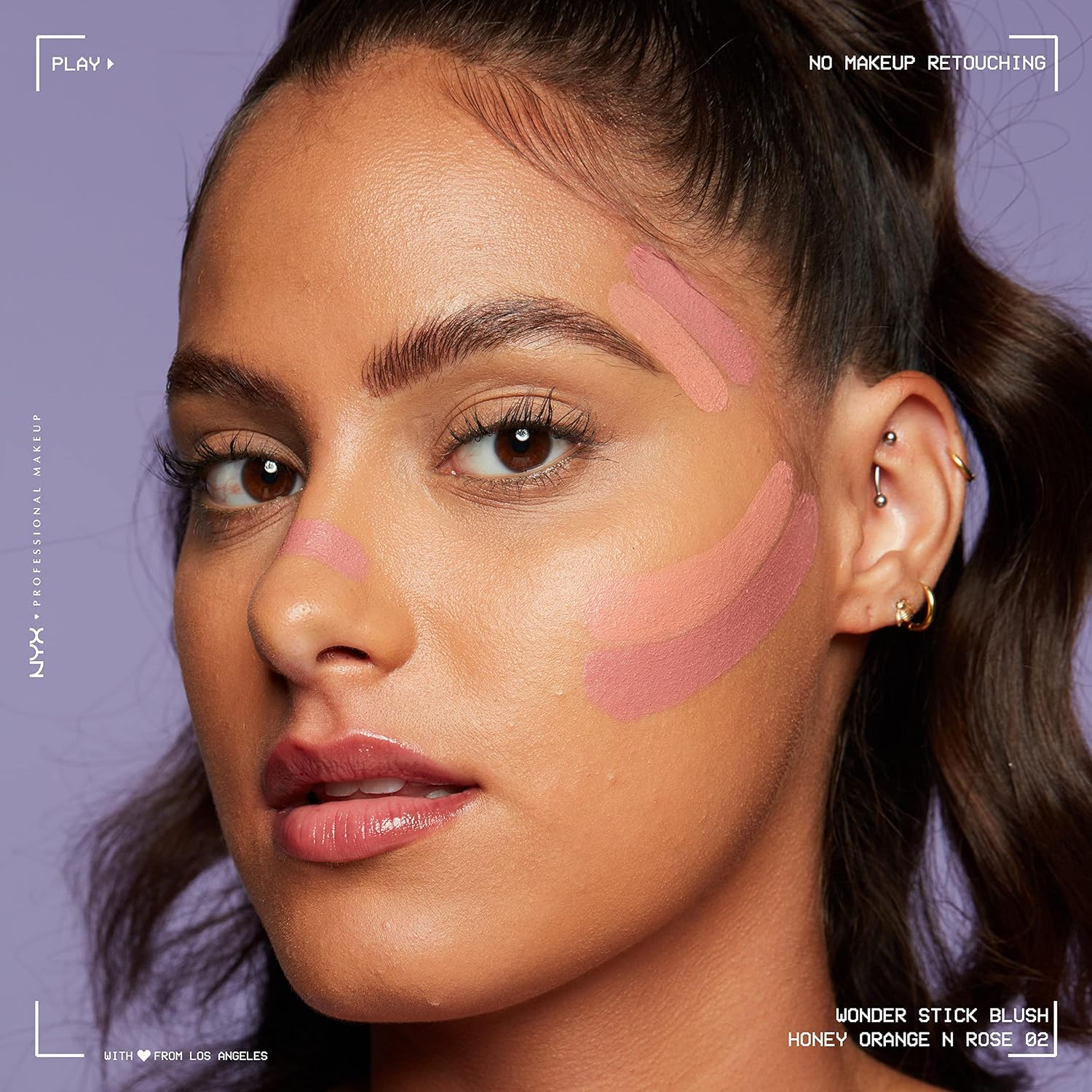 NYX Professional Makeup Blush, with Hyaluronic Acid, Moisturising, Mixable Texture, Vegan, Wonder Stick, Honey Orange + Rose - 04 Deep Magenta 'N' Ginger image number 5