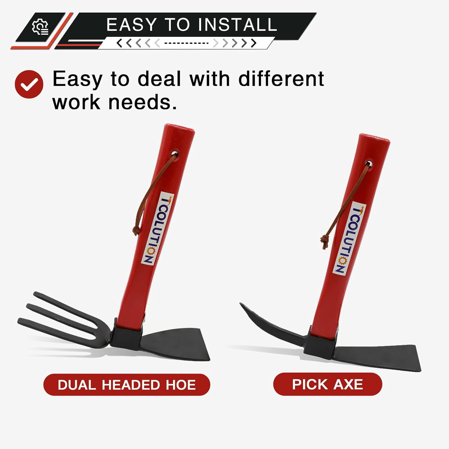 Garden Tool Set with Tool Box 4 Piece Heavy Duty Gardening Tools Kit with Hoe Rake Shovel Fork Non Slip Handle Garden Hand Tools for Digging Weeding Planting image number 4