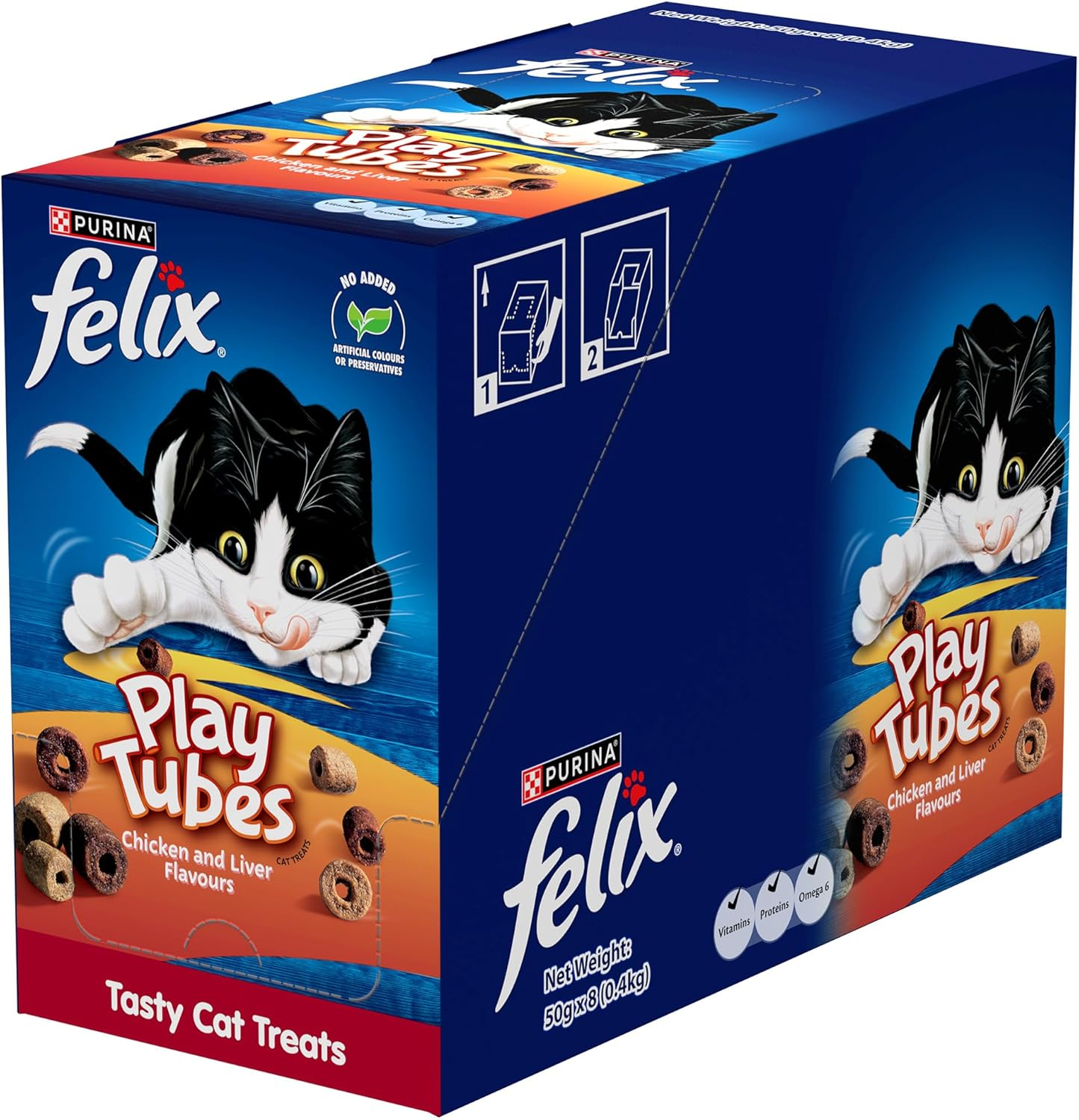 FELIX Adult Cat Treats Chicken & Liver Play Tubes 8X50G image number 6