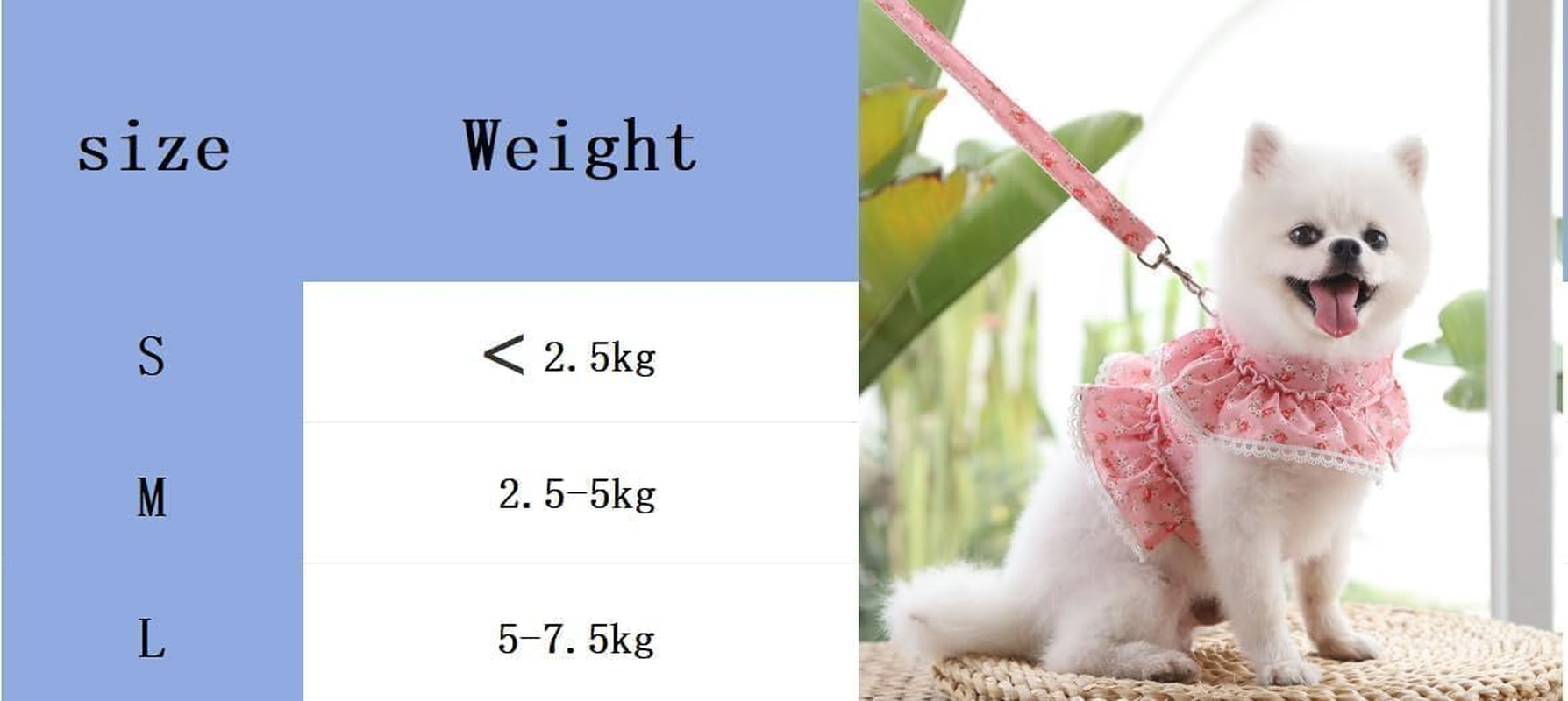 Dog Dress Harness Vest with Leash Set, Pink Flower Puppy Harness, Cute Doggy Lace Princess Clothes, Soft Breathable Mesh, Outdoor Walking Harness for Small Medium Dogs Cats (Pink, M) image number 5
