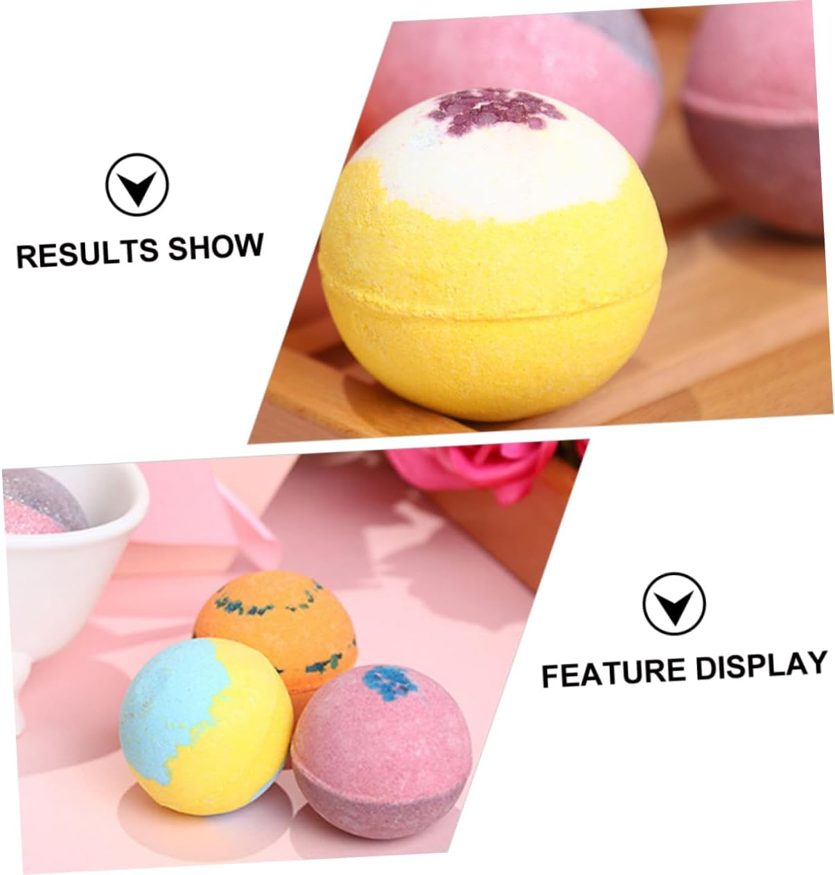6Pcs Boys and Girls Bubble Natural Bath Salt Balls Adorable Two-Tone Spa Balls image number 2