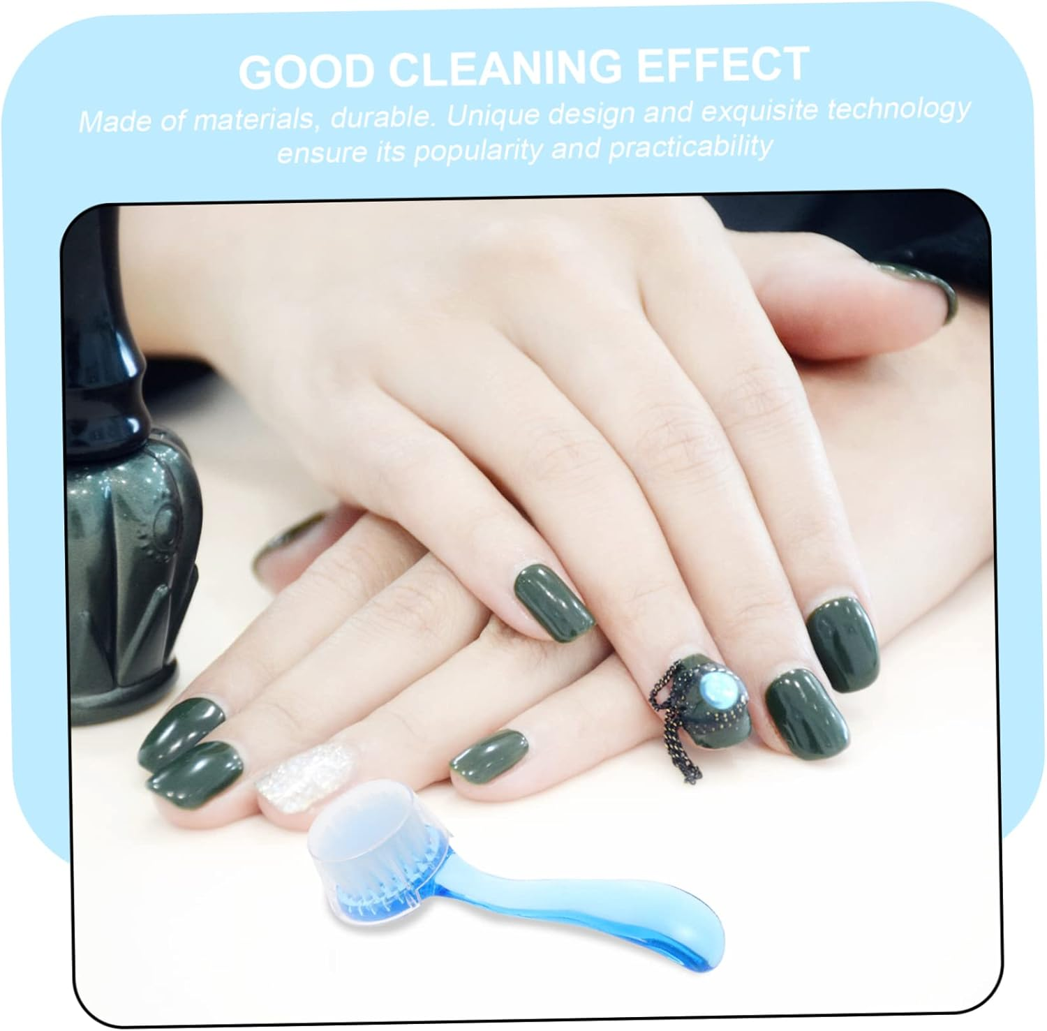 6Pcs Nail Duster Brush Manicure Detail Brush Cover Clean up for Nails Face Professional Manicure Tool - Blue image number 3