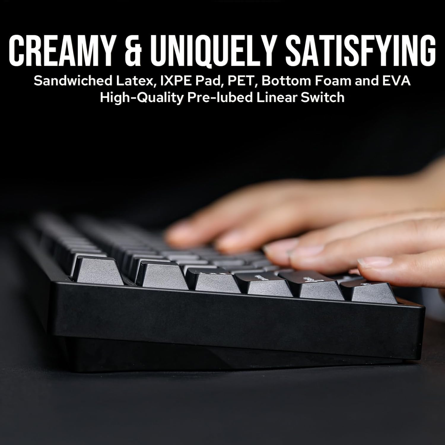 EPOMAKER P87 TKL Aluminum Wireless Gaming Keyboard, QMK/VIA Programmable Mechanical Keyboard, 87% Bluetooth/2.4Ghz/Usb-C Keyboard with CNC Metal Knob and RGB Backlight (Black, Wisteria Tactile Switch) image number 4