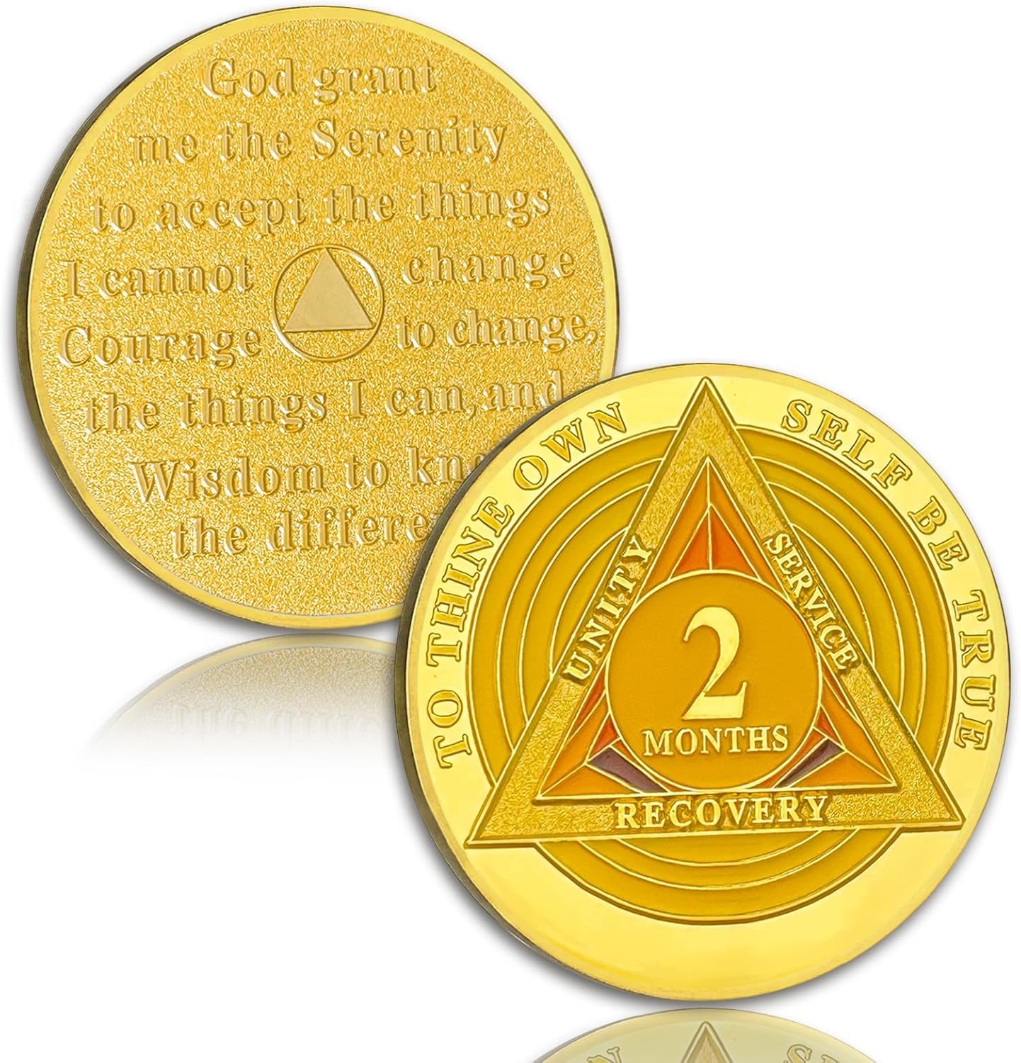 Green Triangle 11 Month Sobriety Coin Eleven Month Sober Gold Coin Rainbow Sobriety Chip AA Chips and Medallion AA Coin Recovery Chip Sobriety Token Sobriety Gifts for Women Men