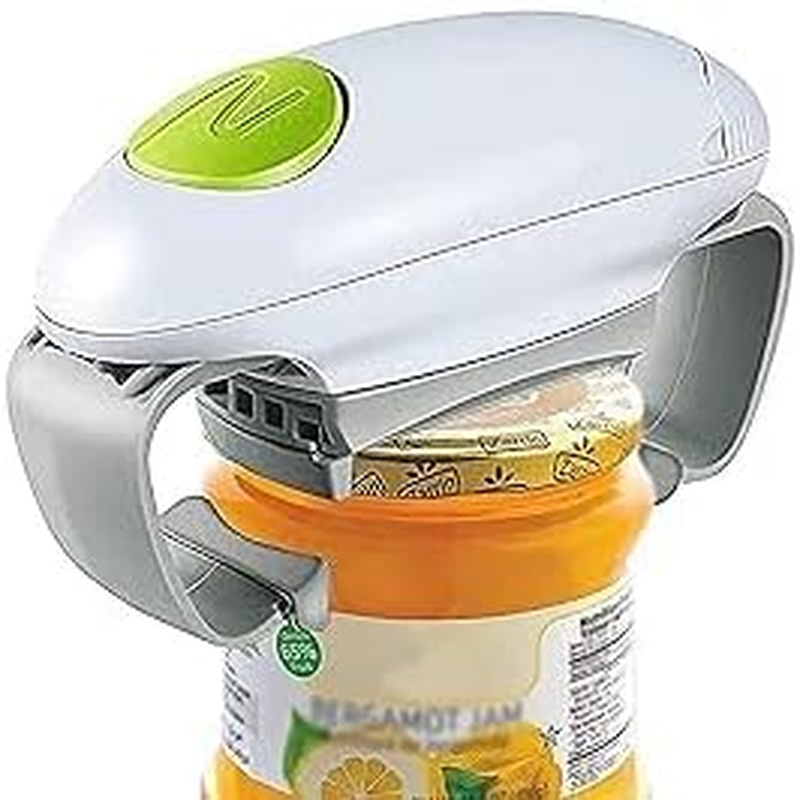 Electric Jar Opener for Weak Hands, Automatic Battery Operated Kitchen Gadget, One Touch Can Opener, Hands Free Safety Device for Seniors with Arthritis