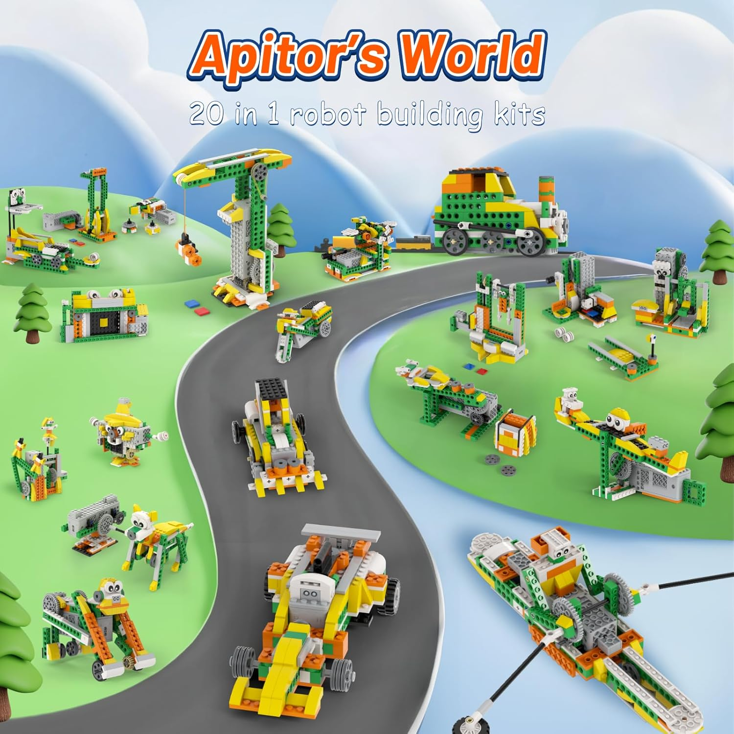 20-In-1 Robot Kit, STEM Programming Educational Building Block Robot Toy for Kids, Coding Learning, APP RC Robot/Car. image number 5