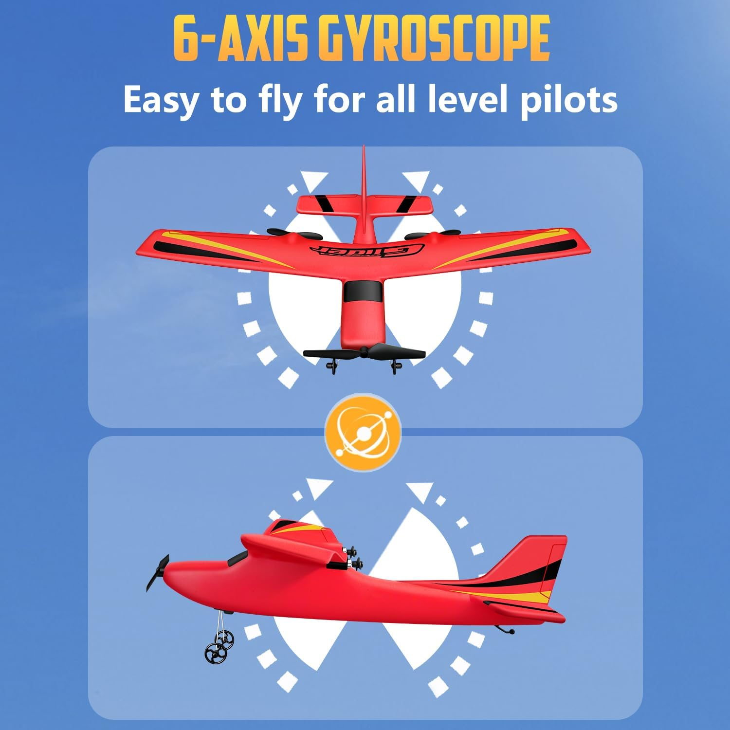 HAWK'S WORK 2 Channel RC Airplane, RC Plane Ready to Fly, 2.4Ghz Remote Control Airplane, Easy to Fly RC Glider for Kids & Beginners (Blue) - Blue image number 3