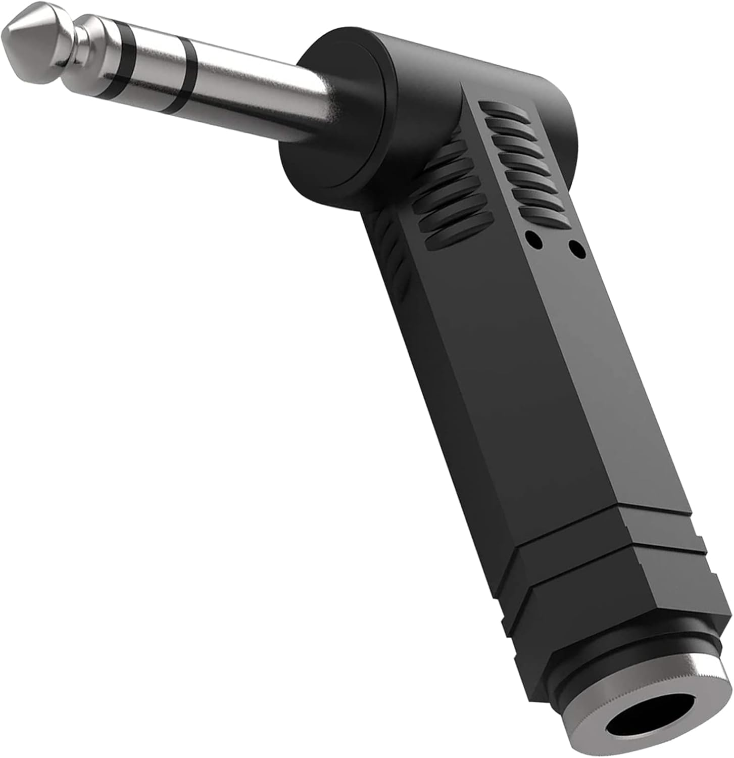 Tunghey Right Angle 6.35Mm Adapter, 3 Pack 1/4" Stereo Male Plug to Female Jack Audio Adapter for Speaker, Headphone, Guitar, Digital Piano, Amp image number 3