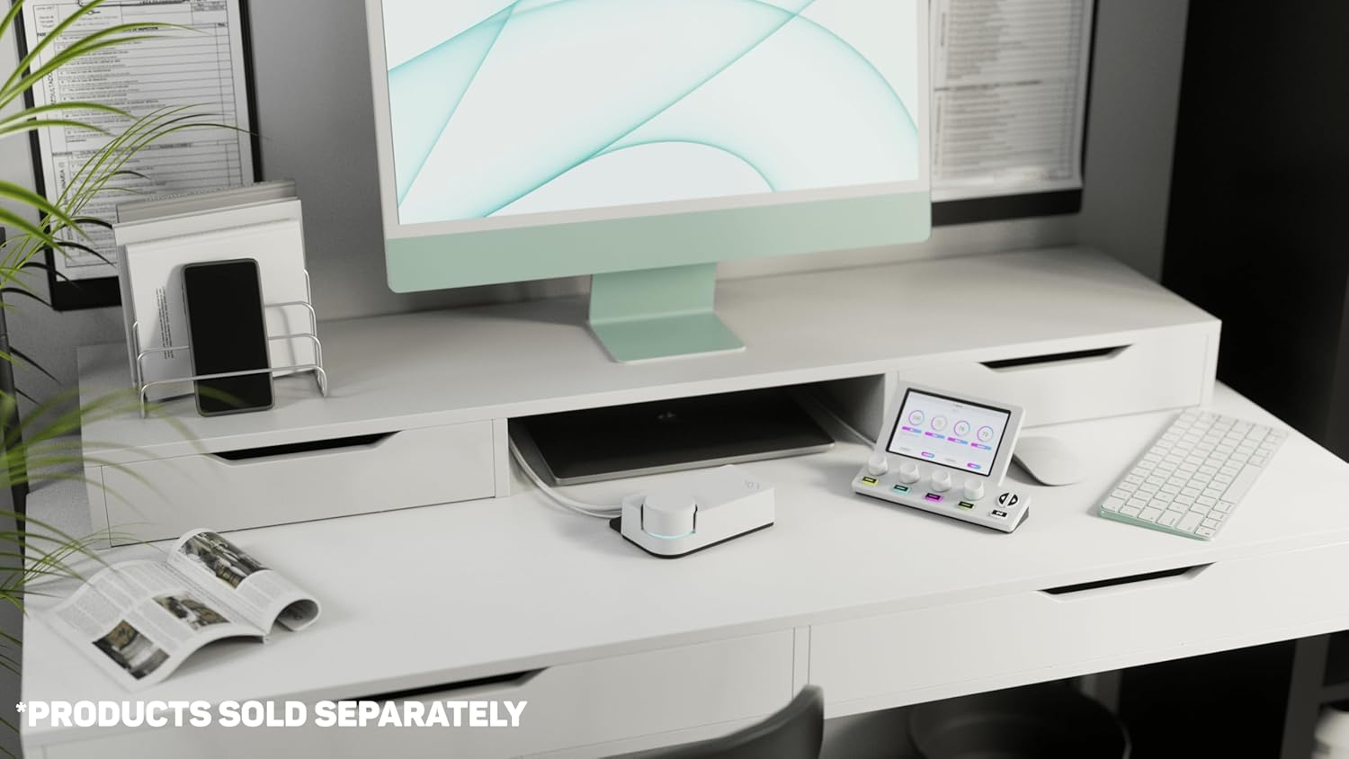 BEACN Studio &ndash; USB XLR Audio Interface for Creators, Built in DSP Mic Chain, Ultra-Low-Noise Preamp, Mutli-Channel Dual PC and Console USB-C Connections, for Streaming, Gaming, and Podcasting (White) image number 1