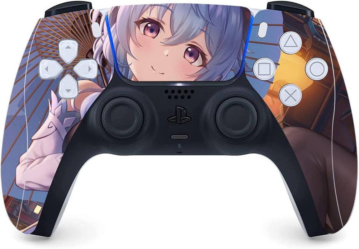 PS5 Console Skin and Controller Skin Set | Ganyu & Keqing Genshin Impact | Matte Finish Vinyl Wrap Sticker Full Decal Skins | Compatible with Sony Playstation 5 Disc Version