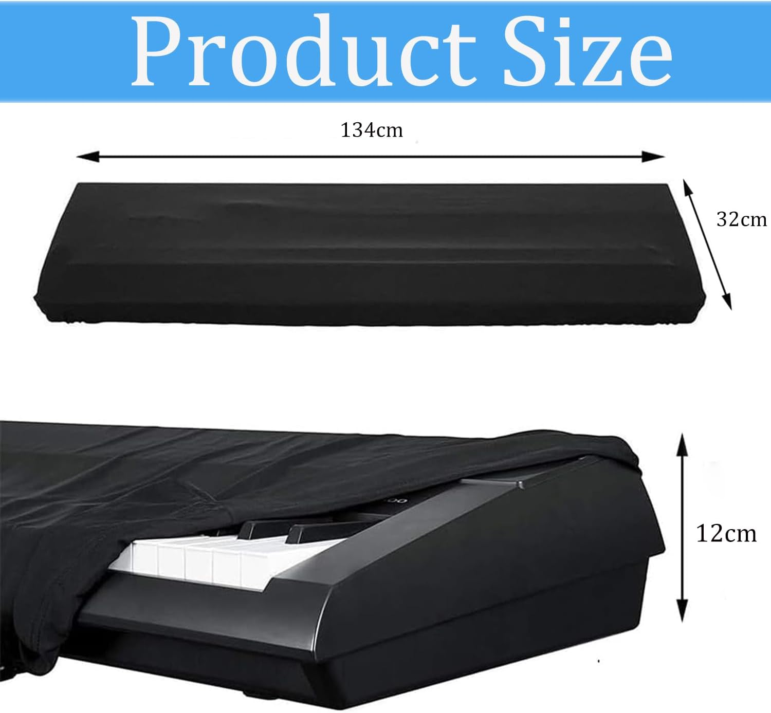 Digital Piano 88 Key Piano Dust Cover,With Drawstring Lock Piano Music Keyboard Dust Cover,Adjustable Electric Piano Keyboard Cover image number 5