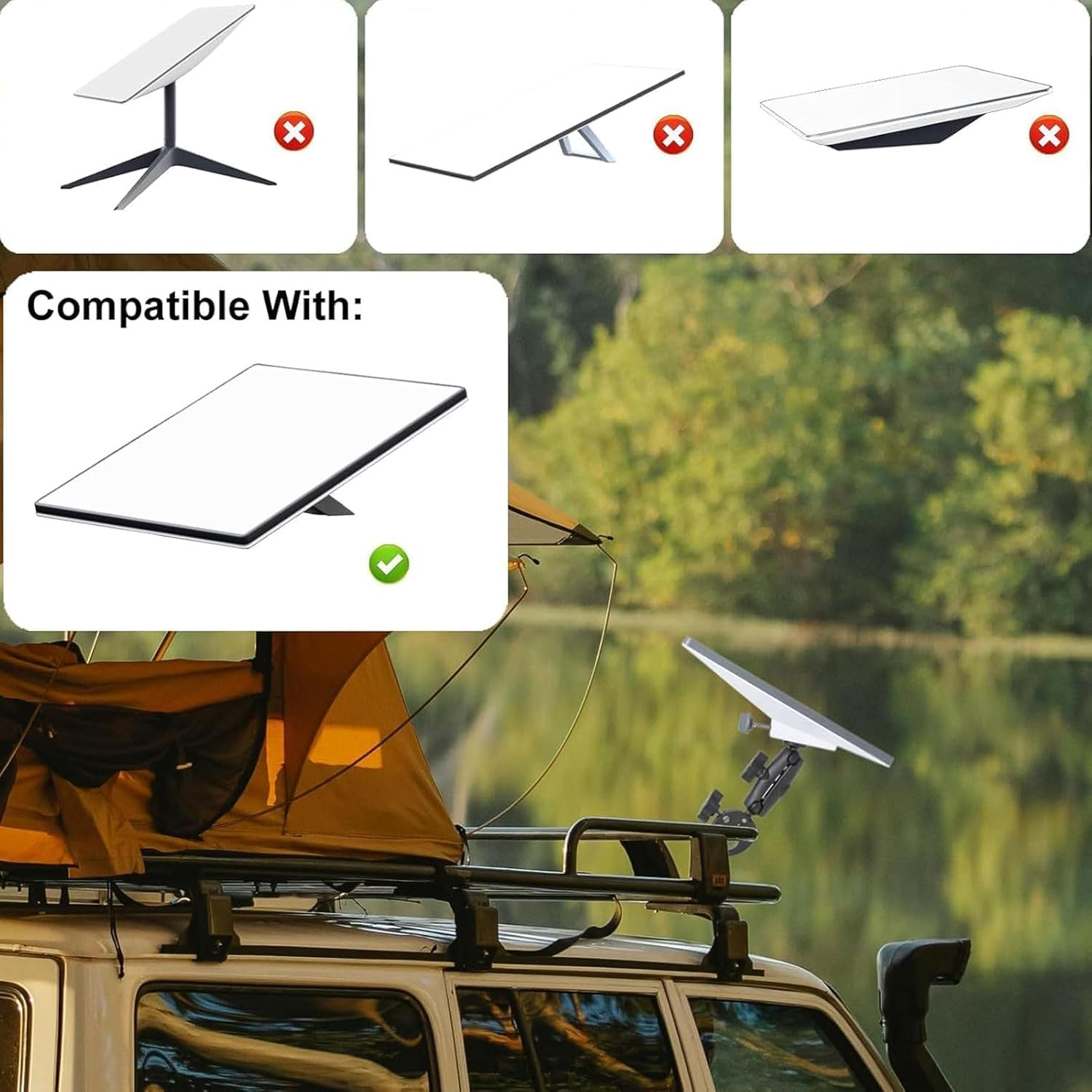 Starlink Mini Mount, Universally Adjustable Angle Clamp Mount, Adjustable Clamp Mount for RV Ladders, Guardrails and Roof Rack, Starlink Mini Accessories, Compatible with Original Pipe Adapter image number 5