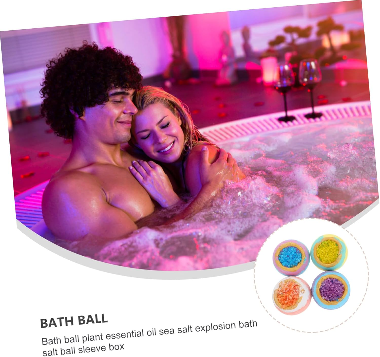 Minkissy 4Pcs Bath Salt Ball Moisturizing Bath Natural Sea Salt Materials Portable Tub for Kids Shower Shower Bubble Ing Balls Take a Spa Sea ​​Salt image number 4