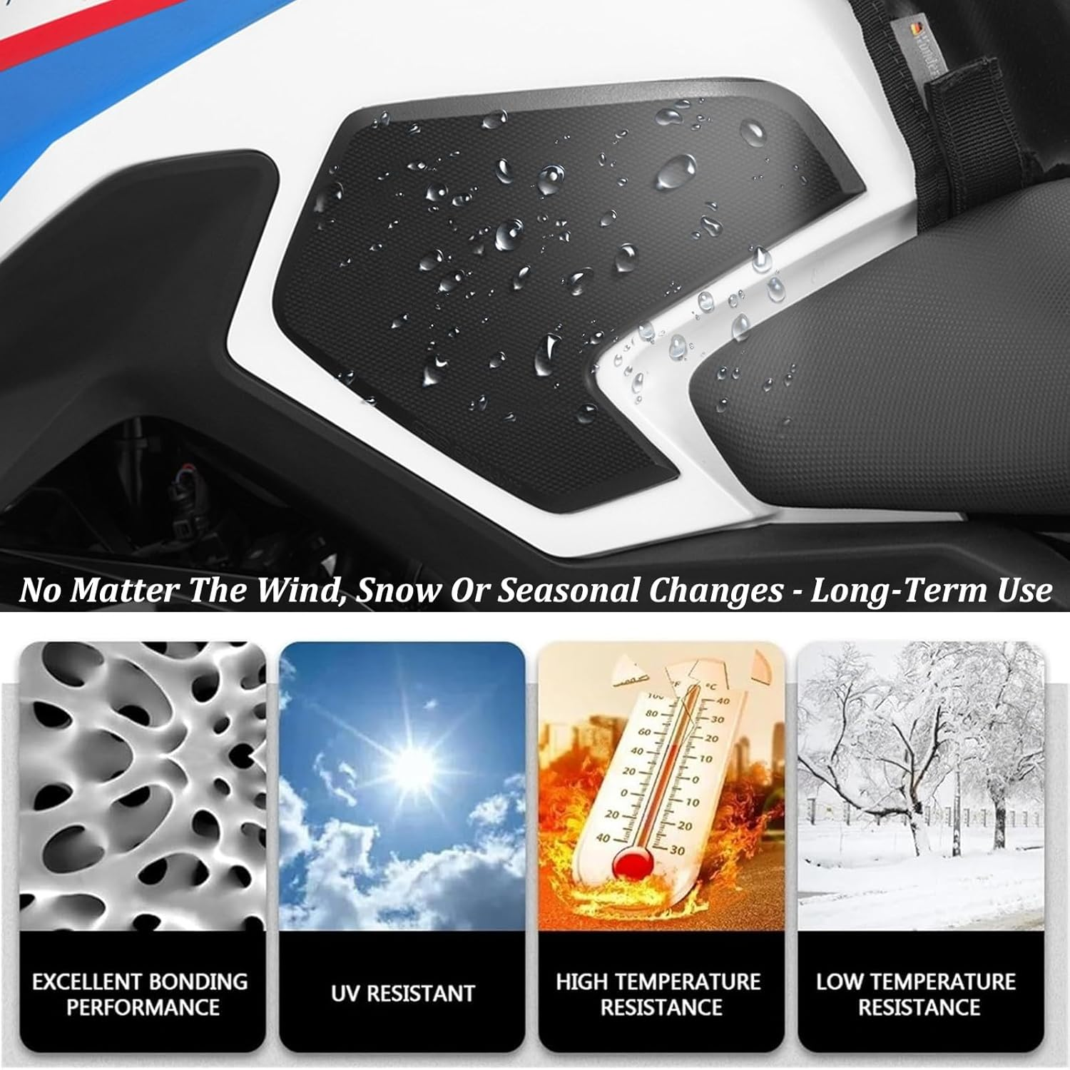 Compatible with BMW G310GS G 310 GS G310R G 310 R Motorcycle Side Fuel Tank Pad Protector Stickers Decal anti Slip Gas Knee Grip Traction Pad Tankpad Self-Adhesive Rubber Accessories(G310R) - G310Gs image number 4