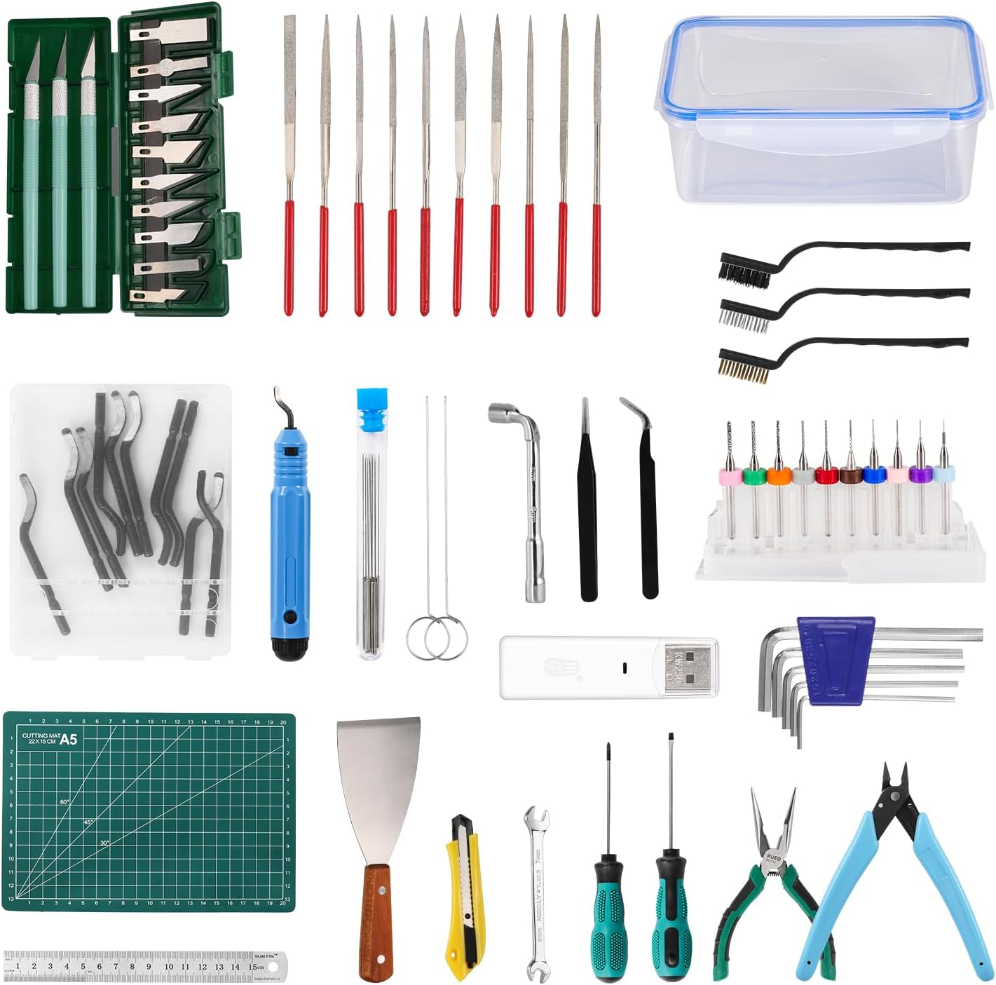 Sovol 3D Printer Tools Kit, 78 PCS 3D Printer Accessories with Nozzle Cleaning Kit, Removable Multi-Function Screwdriver Kit, Deburring, Removal Tools, Cutters, Hobby Knife Set, Wrench Set image number 2