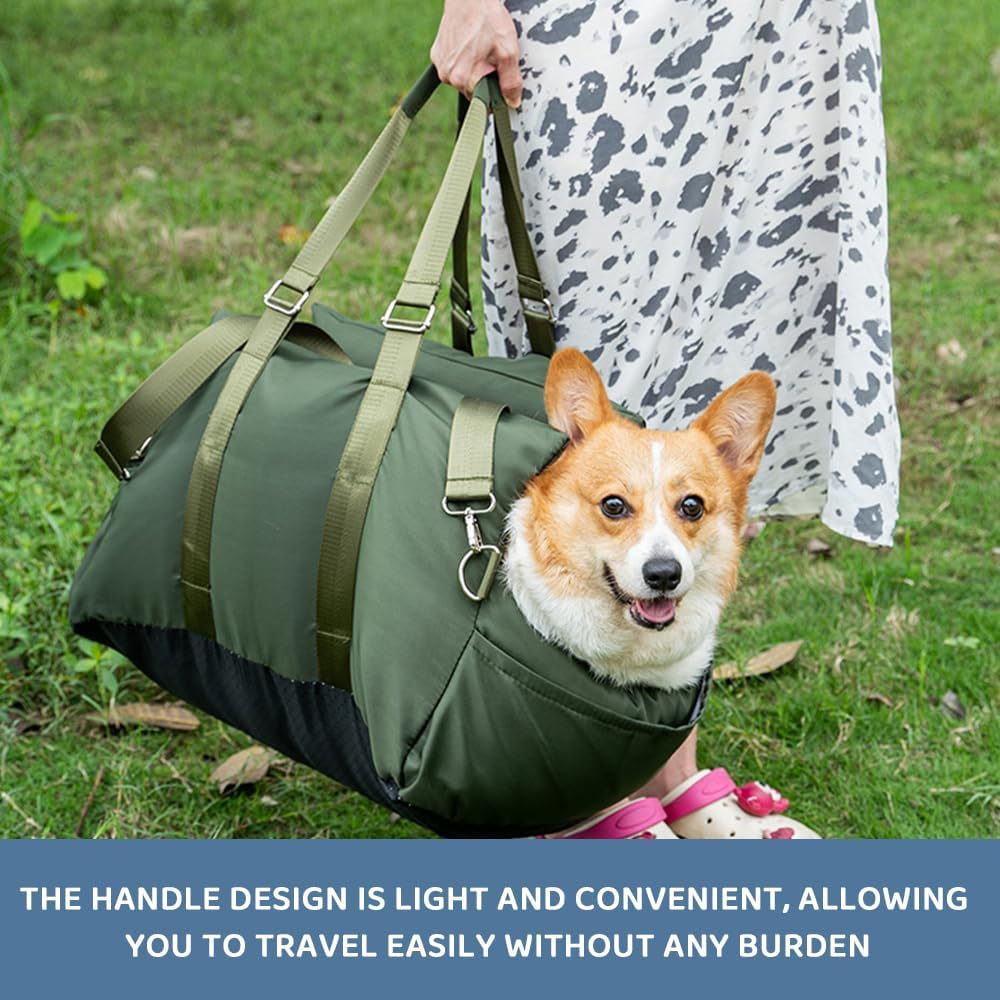 Dog Car Seat for Small Pets up to 27 KG, Portable Booster Seat Cushion Bed with Non-Slip Base, Detachable & Washable Carrier Sofa for Travel (Green) image number 2