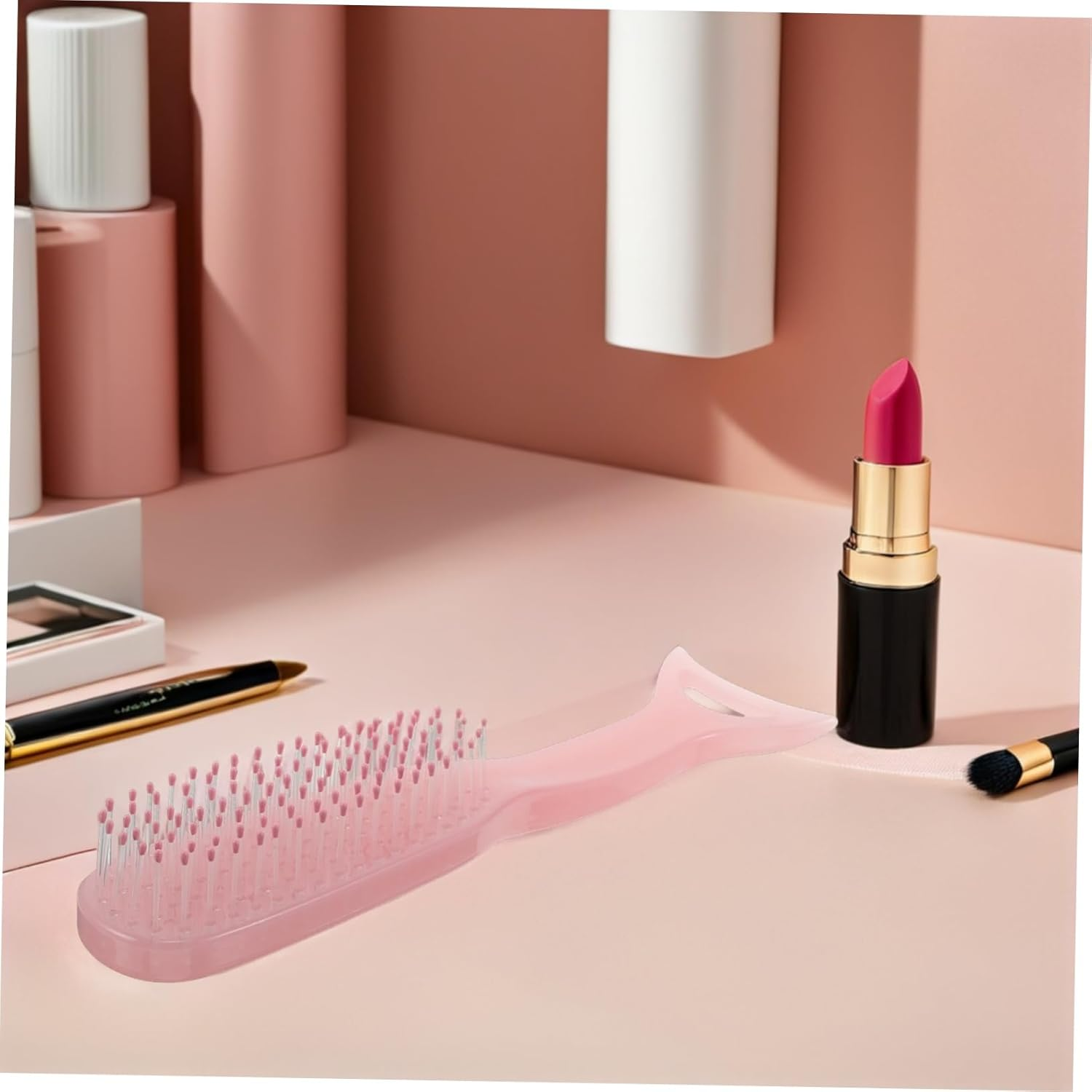 Hair Comb for Women Scalp Massage Detangling Comb Nylon Bristles for Wet Dry Curly Straight Hair Pink