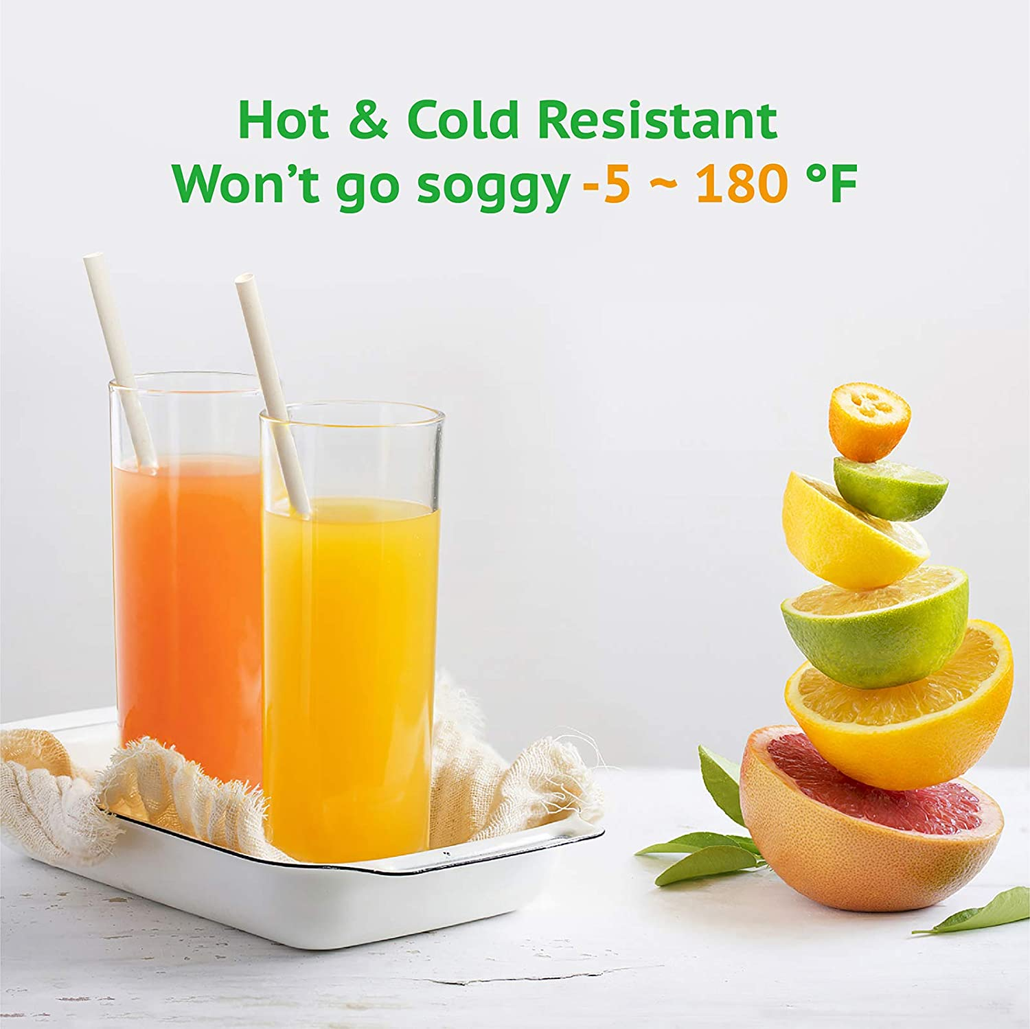 Bamboo Fiber Straws | 200 PCS 7.8'' | 100% Compostable and Biodegradable, Plastic-Free, Eco-Friendly, Sturdy Disposable Straws for Cold & Hot Drinks image number 3