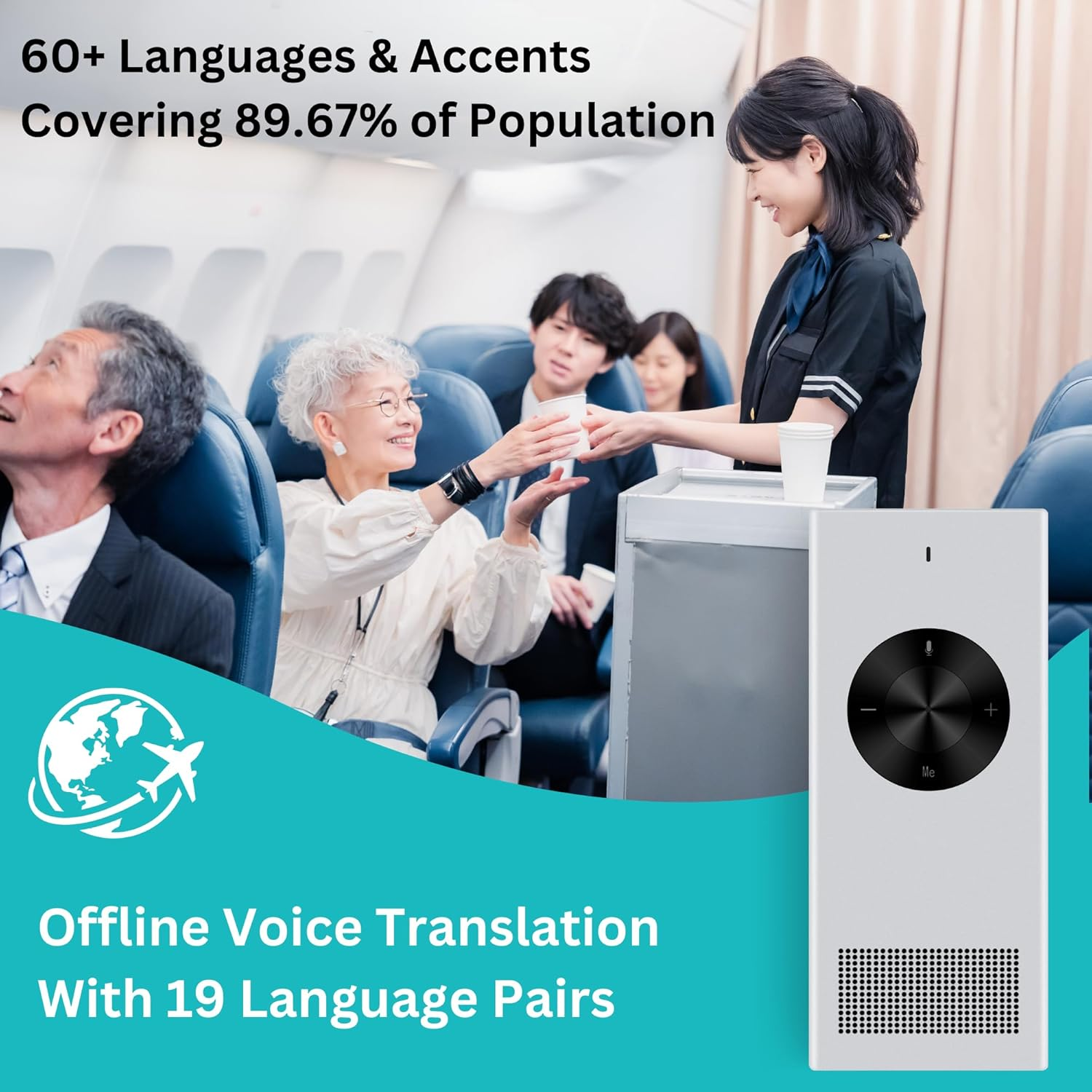 Enence PRO Instant Two Way Real Time Voice Translator, Smart Portable Foreign 60+ Languages Easy Translator Device, Pocket Dictionary for Business, Learning, Travel