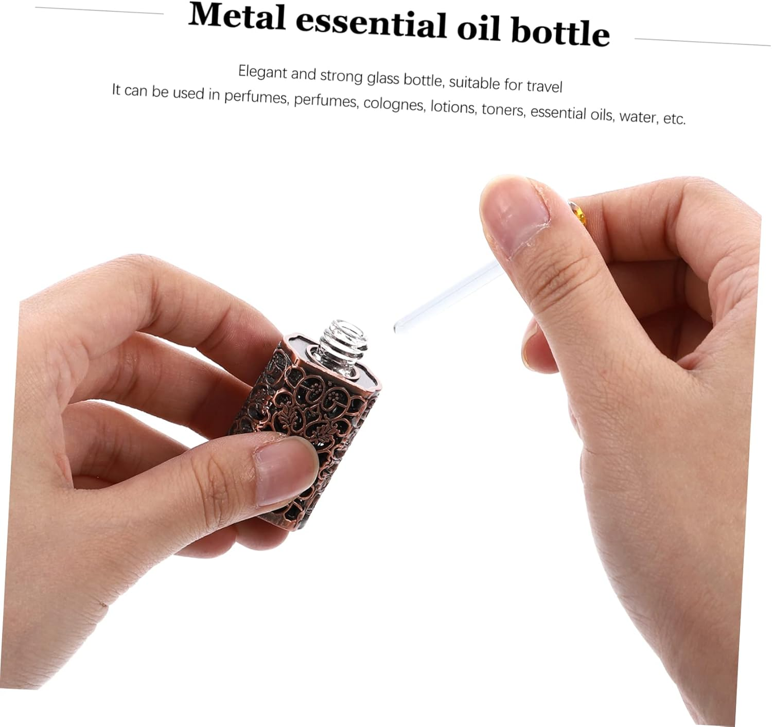 GARVALON 2Pcs Hollow Engraving Essential Oil Spray Bottle Leak Perfume Container for Travel Camping and Craft Projects for Dispensing Aromatherapy Liquids image number 6