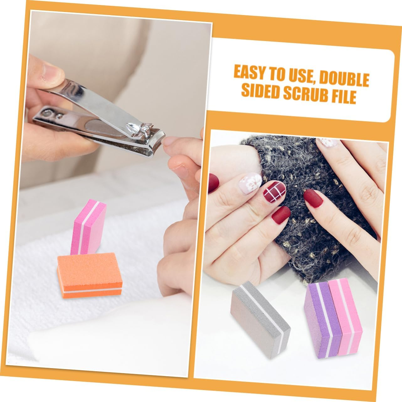 Healeved 100Pcs Nail Buffing Block Set Soft Sponge Nail Files Mini File Blocks for Women Manicure Tools Shiner Buffer Stylish