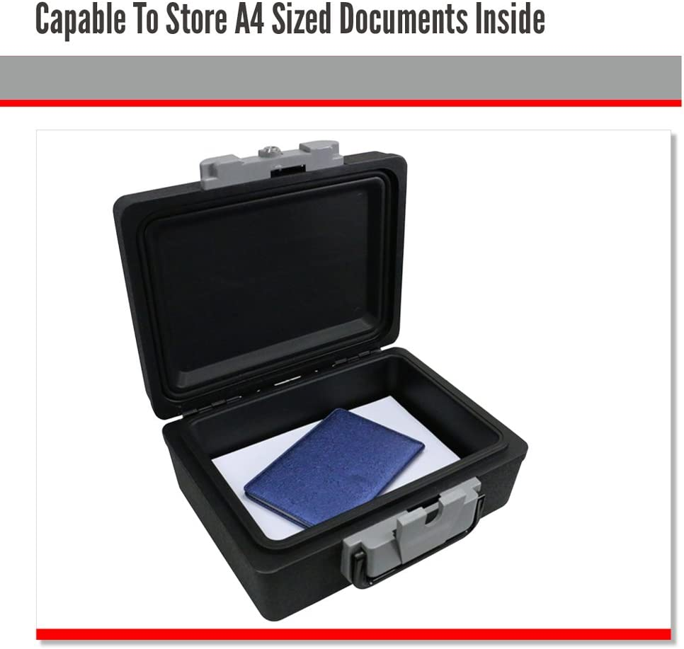 Security Box Fireproof Waterproof Chest Key Lockable Fit A4 Safe Cash Box Money image number 4