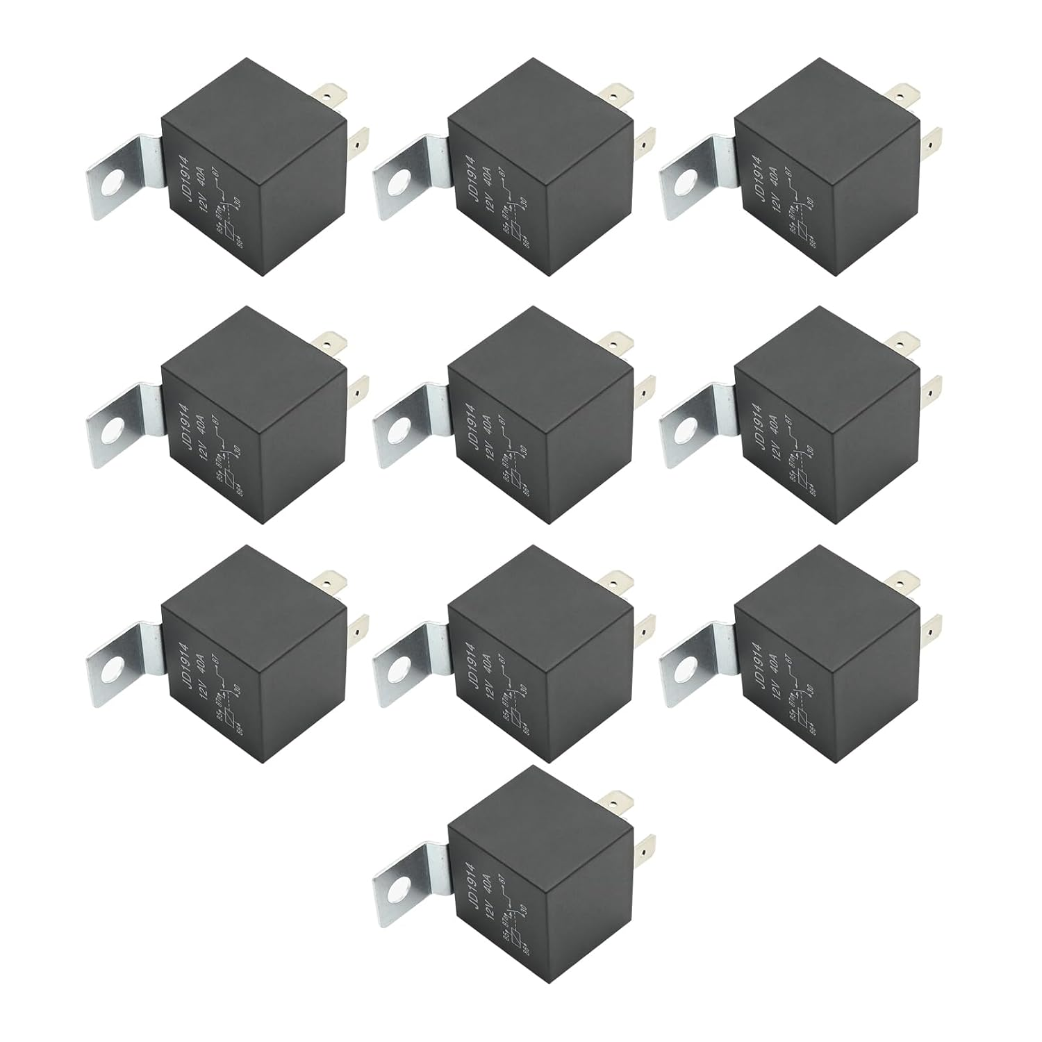 10 Pcs 12V 40APM JD1914 Relay, Heavy Duty Relay Socket Plug 5 Wire, 5 Pin Multi-Purpose Relay with Socket Holder for Truck Van Motorcycle Boat Automotive image number 4
