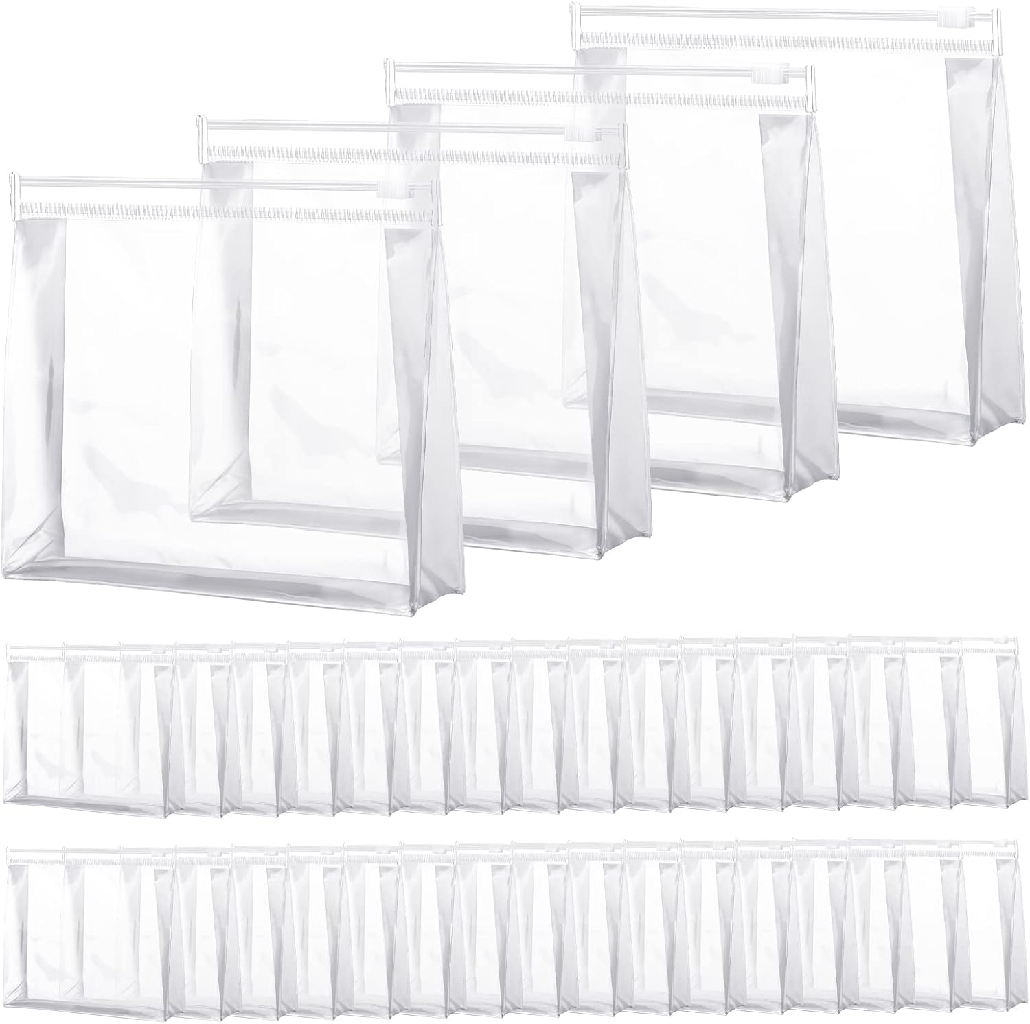 50 Pieces Mini Clear Makeup Bag Organizer Pouches Small PVC Transparent Waterproof Makeup Bag Plastic Cosmetic Organizer Bag with Zipper for Women Men Travel Vacation (Transparent,5.9 X 5.1 X 1.45 In) image number 2