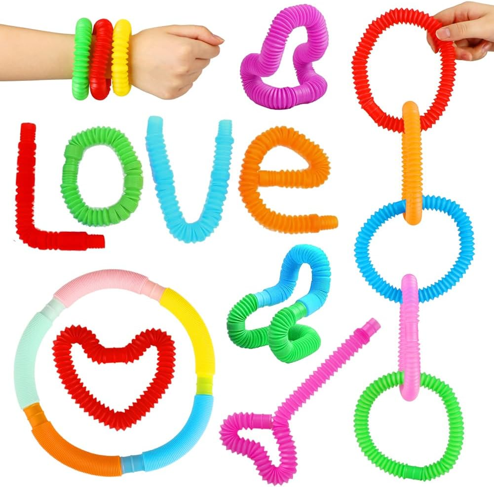 52 Pack Pop Tubes, Sensory Toys Party Favors for Kids 8-12 4-8 Fidget Toys for Anxiety Goodie Bag Stuffers Treasure Box Classroom Prizes Gifts for 3 4 5 6 7 8 9 Year Old Boys Girls Toddlers- 10 Colors image number 6
