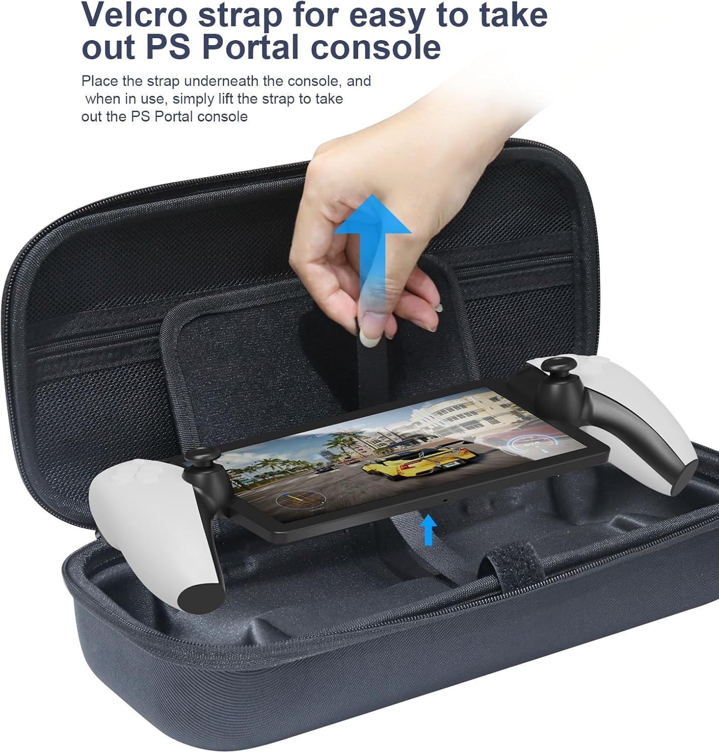 Carry Case Designed for Playstations Portal Remote Player for PS5 Console Holds Accessories,Compatible with Playstations Remote Player Accessories and Charger Travel Storage Protection Case(Black2) image number 4