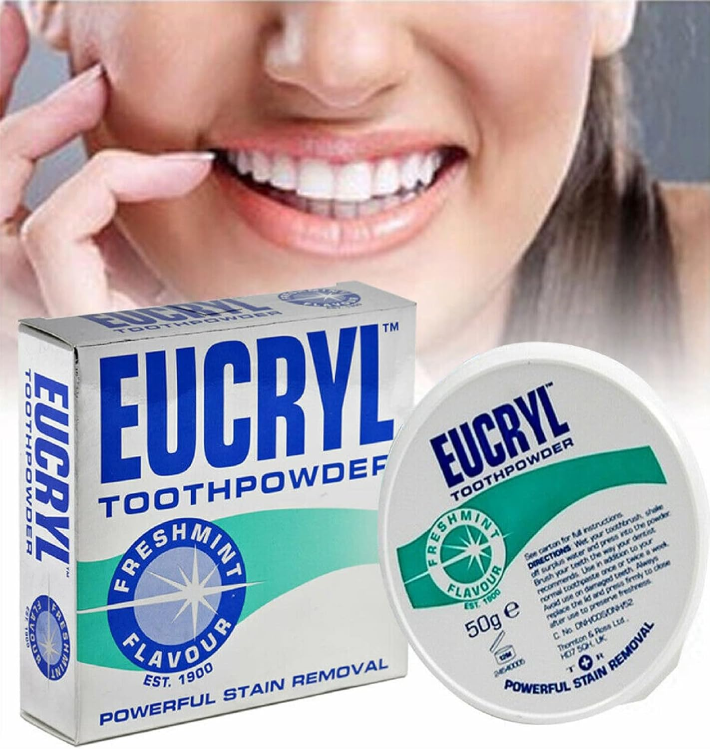 Eucryl Smokers Tooth Powder Freshmint Flavour (50G) - Pack of 2 image number 2