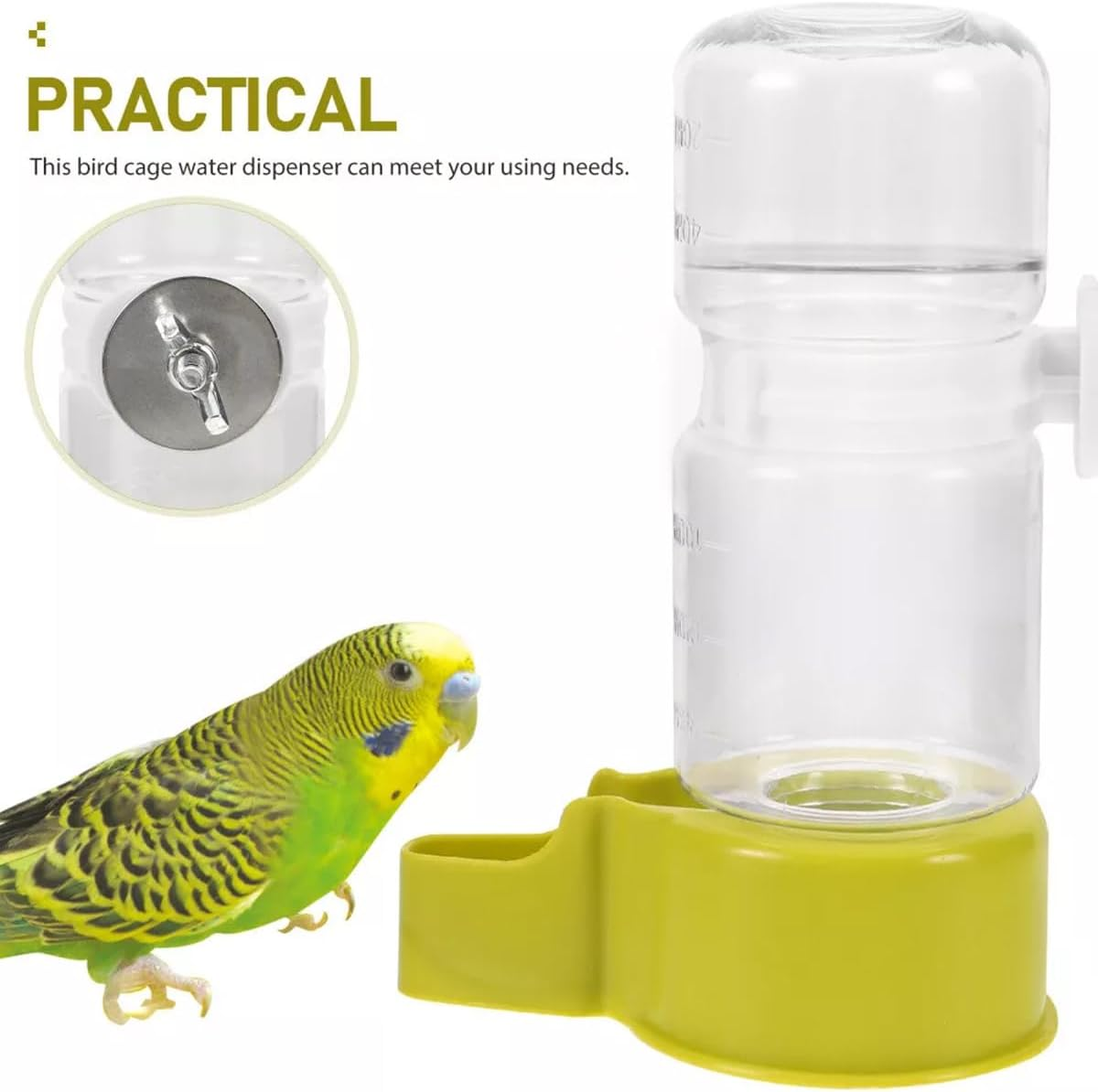 Automatic Bird Water Feeder for Parrots, Pigeons, and Small Birds, 140Ml Capacity, Transparent Bottle with Secure Cage Mount, Durable Pet Bird Supplies, Ideal for Birdcage Accessories image number 6