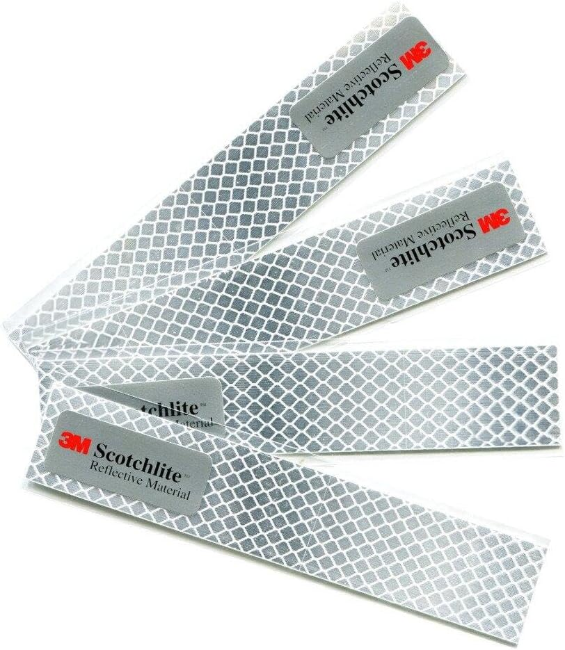 Salzmann Diamond Grade Reflective Stickers | Waterproof and Weatherproof Reflective Stickers for Cars, Motorcycles, Helmets Etc. | Made with 3M Scotchlite | 4 Stickers per Pack