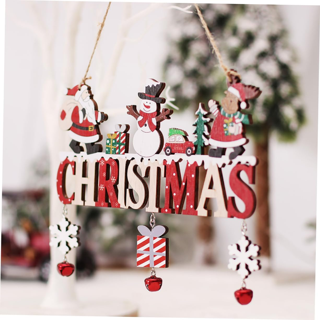 Old Man Snowman House Pendant Welcome Sign for Front Door Christmas Welcome Signs for Porch Decoration Christmas Home Decorations image number 3