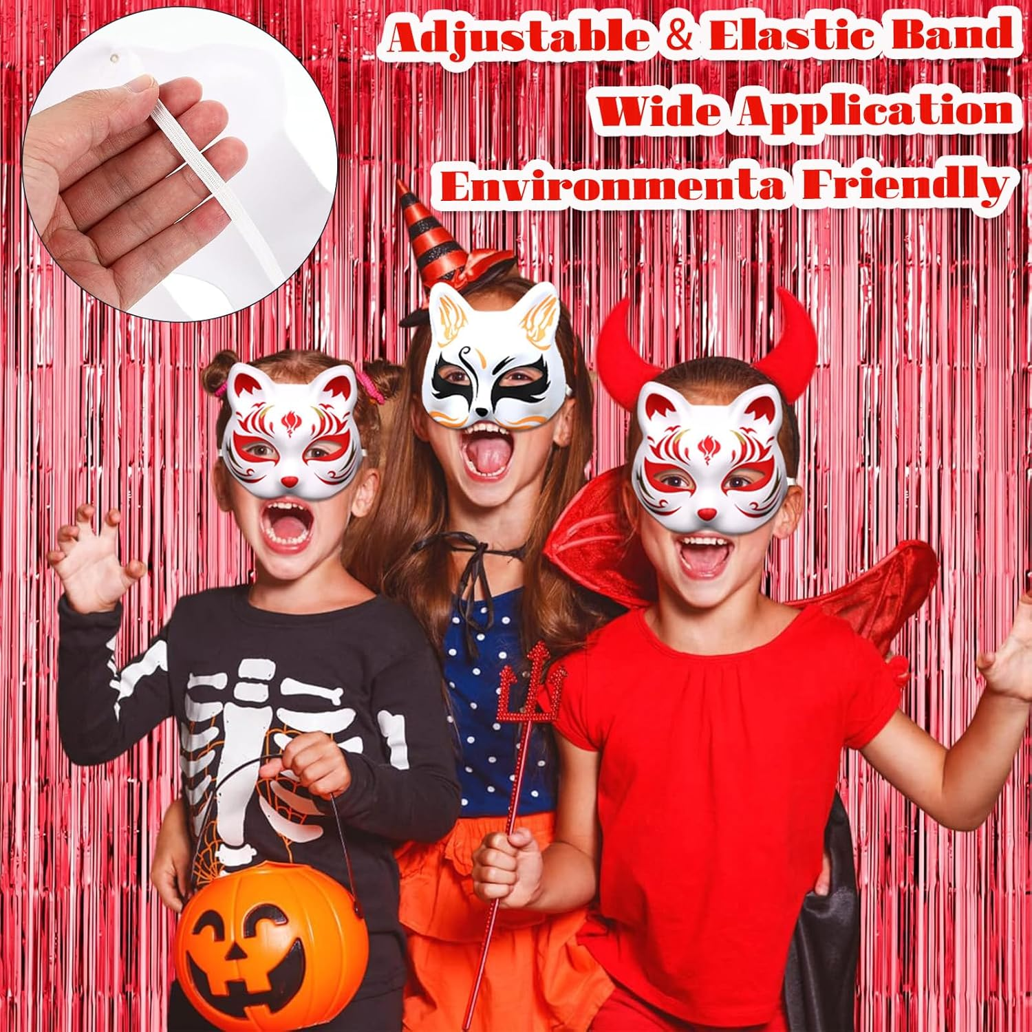 10PCS Cat Mask DIY White Cat Painted Masks Half Blank Animal Cosplay Dress up Mask Masquerade Cat Masks Halloween Mask Costume for Masquerade Prop,Party,Cosplay image number 6