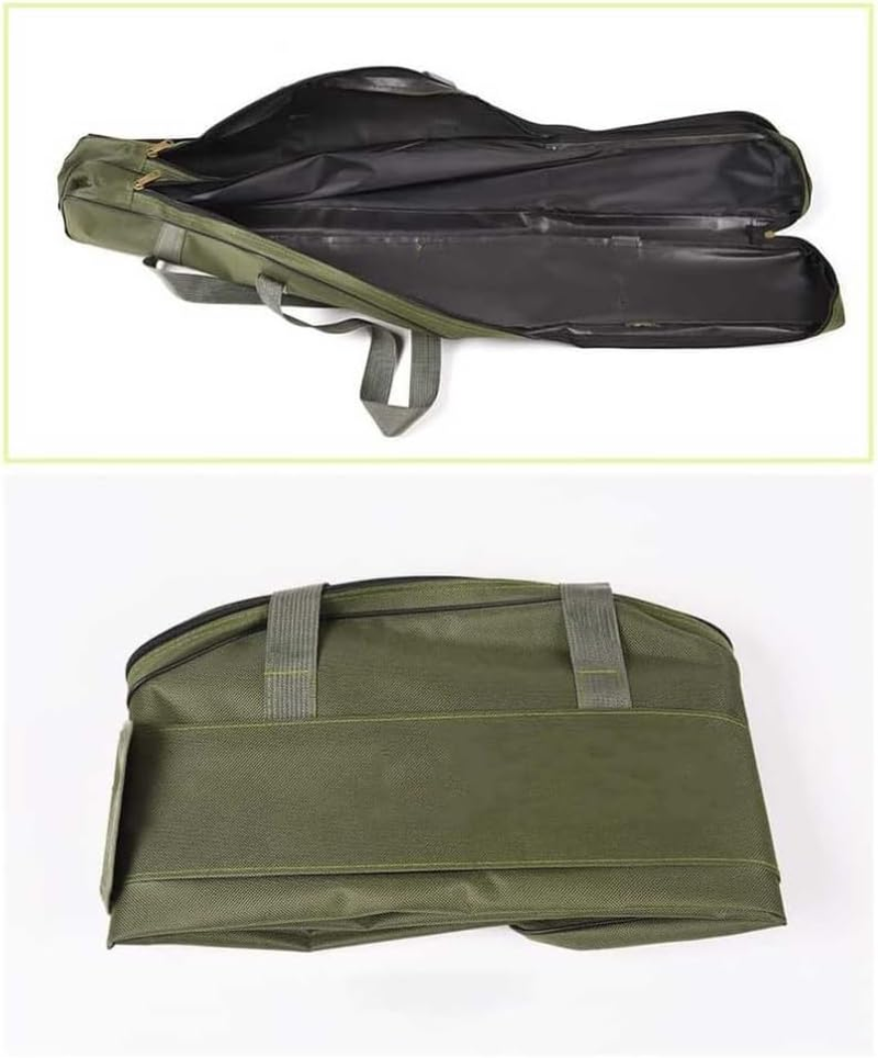 Canvas Folding Fishing Rod Bag Fishing Pole Case Fishing Tackle Gear Travel Case,Collapsible Portable Foldable Fishing Rod Carrier Fish Pole Tools Storage Bag,For Traveling/Boat/Lake Fishing