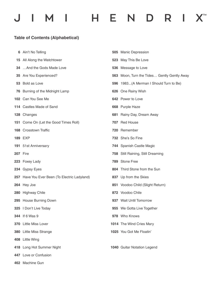 Jimi Hendrix - the Complete Scores image number 4