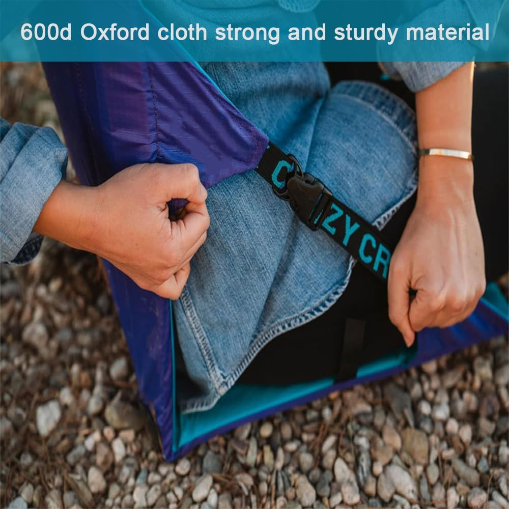 TOMVAES Beach Chair with Back Support, Foldable, Adjustable Straps, Water-Resistant, Blue, Oxford Cloth, Fiberglass Frame, Casual Style, Perfect for Beach, Parks, Camping, Hiking, Fishing, Backpacking image number 3