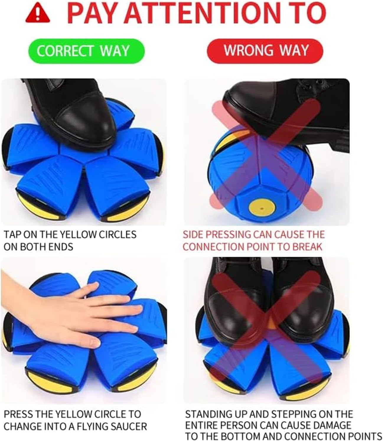 Pet Toy Flying Saucer Ball for Dogs, Portable Flying Saucer Toys, Stomp Magic Ball, Magic Creative Decompression Balls for Pet - Red image number 7