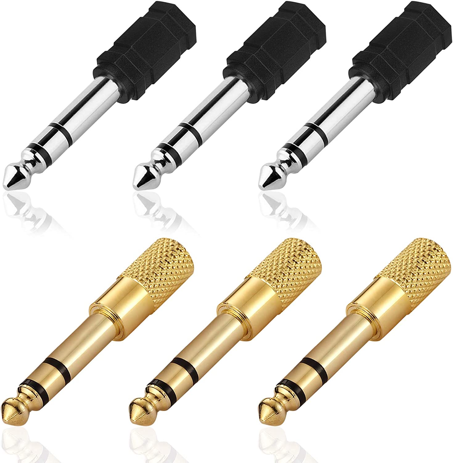 Dakuan Pack of 6, 6.35/6.5 Mm to 3.5 Mm Headphones Adapters, Stereo Audio Adapter 1/4 Inch Male -1/8 Inch Female Headphone Jack image number 5