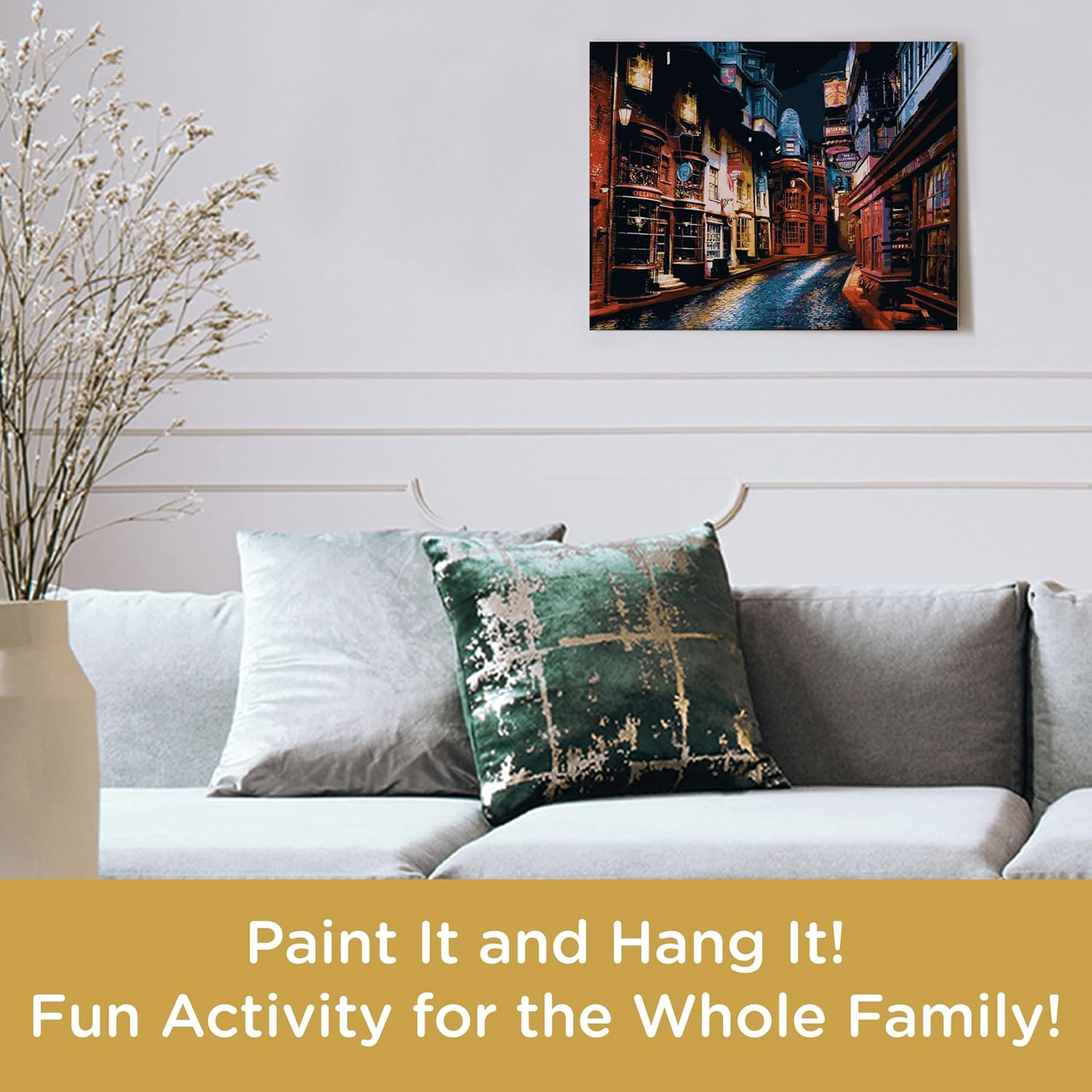 AQUARIUS Harry Potter Diagon Alley Art by Numbers - 16 X 20 Inches Harry Potter Themed Paint by Number for Adults & Kids - DIY Color by Number Paint Kit for Beginner - Officially Licensed image number 2