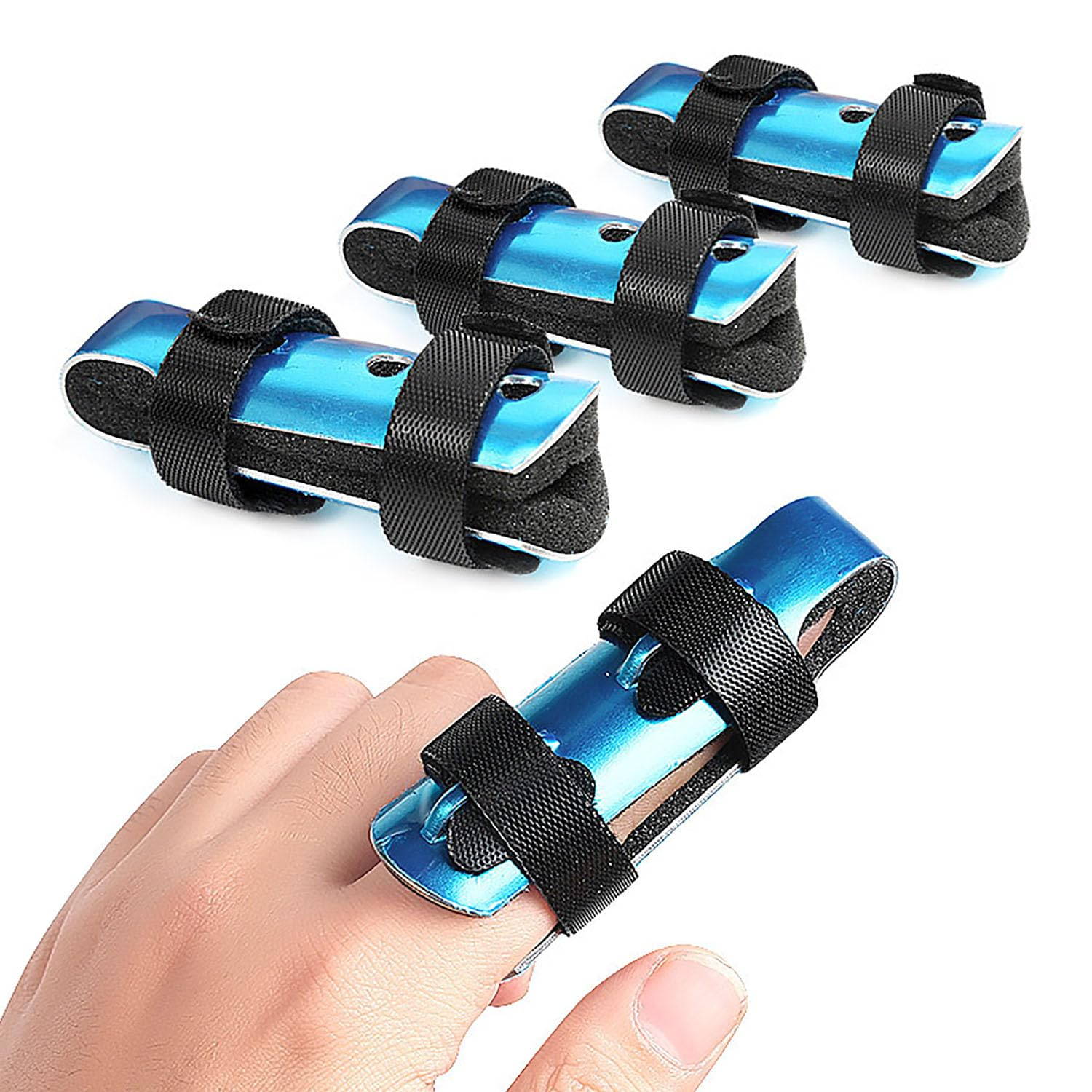 3-Size Metal Finger Splints, Aluminum Finger Support Brace for Trigger Finger Broken Finger, Mallet Finger Splint Straightening for Arthritis