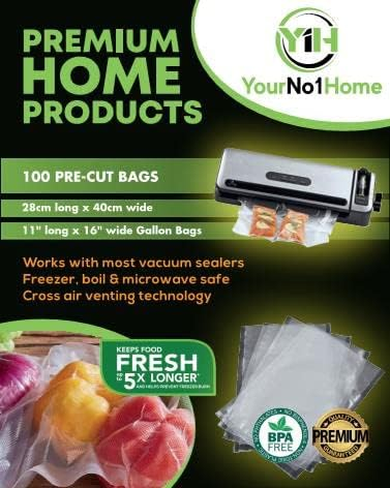 100 Pack 10Cm X 50Cm Vacuum Seal Bags for Salami, Cabanossi, Sausages, Black & White Puddings, Beer Sticks. Commercial Grade Food Bags. Honeycomb Embossed, BPA Free for Portion Control & Food Storage image number 6