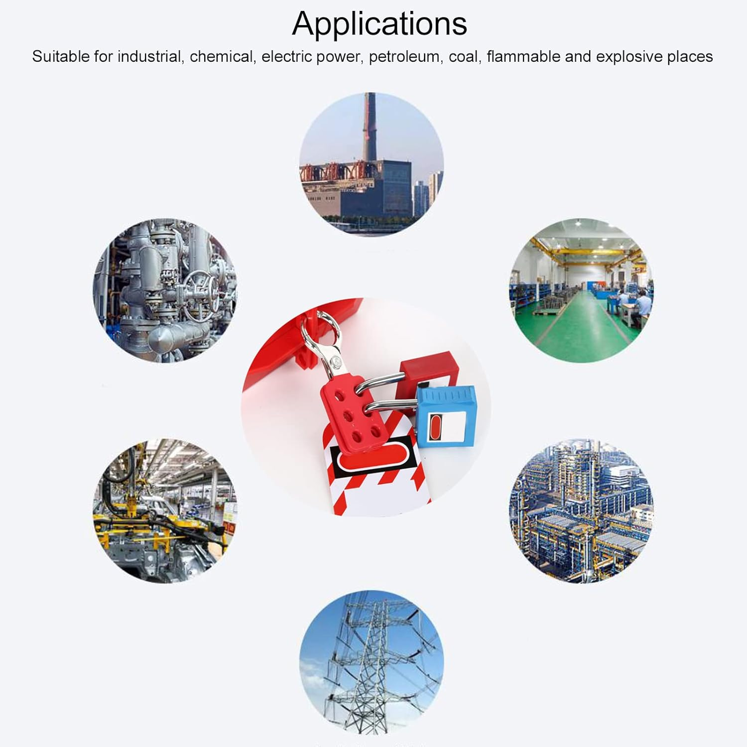 Gugxiom 10PCS Lock Out Tag Out Hasp, 6 Hole Design Padlock Hasp for Lockout Station, Safety Hasp Lock, up to 6 Workers, for Industrial Chemical image number 6